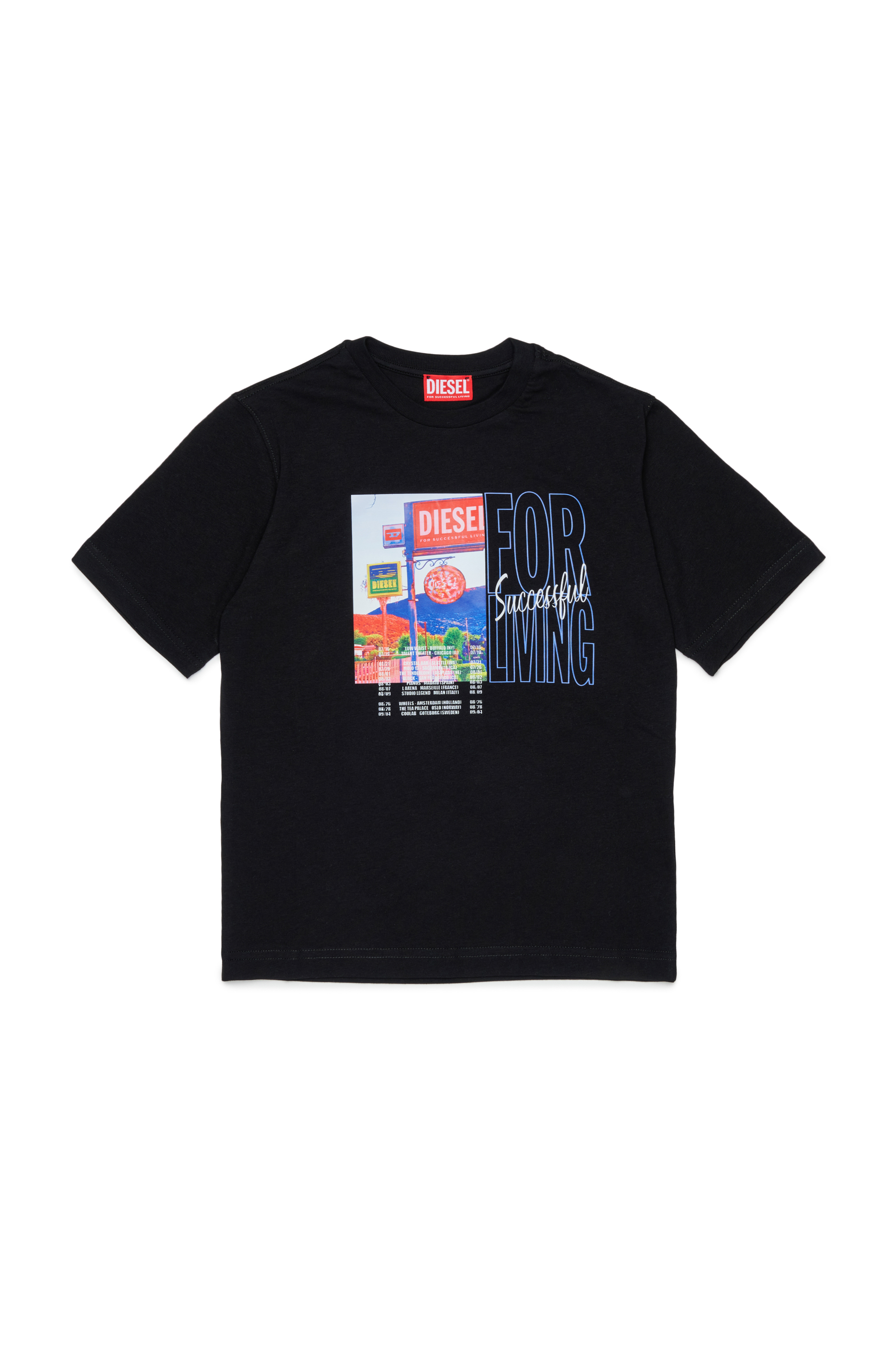 Diesel - TFOR OVER, T-shirt in cotone con stampa foto Uomo in Nero - 1