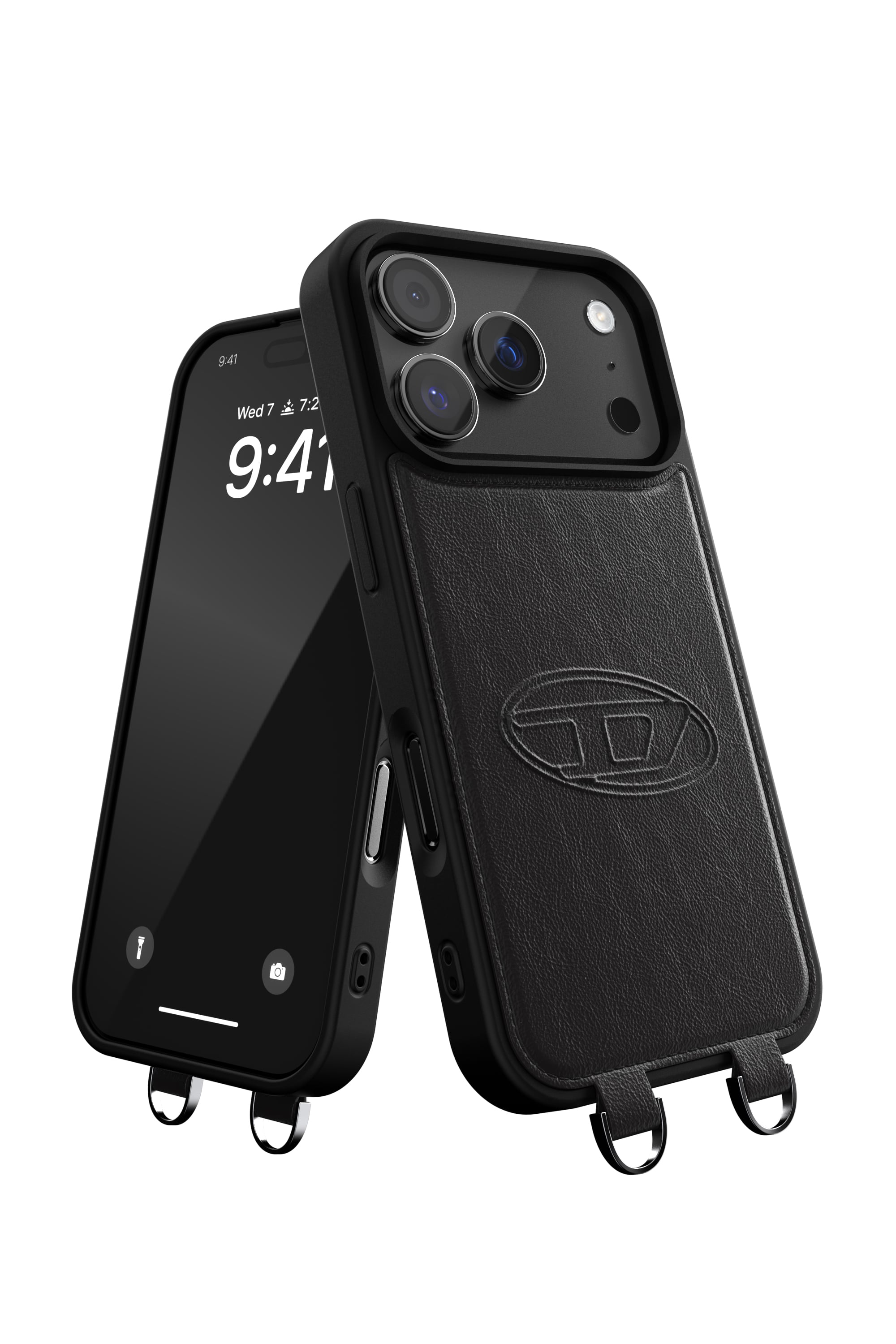 Diesel - 60662 MOULDED CASE, Cover Oval D con cinturino e MagSafe per iPhone 17 Pro Unisex in Nero - 4