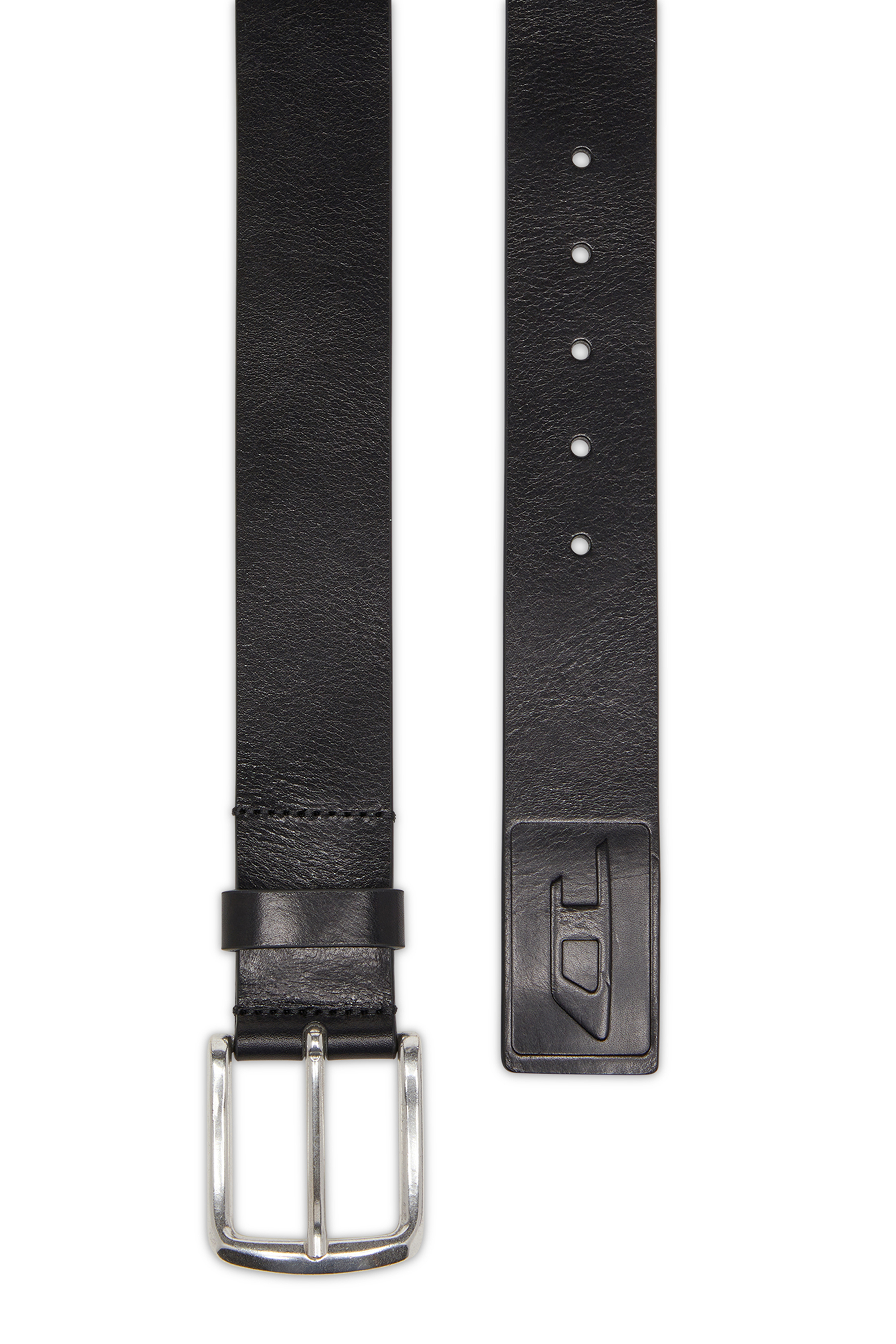Diesel - B-FLAG-D EMBOSSED, Cintura in pelle da 4 cm con logo inciso Uomo in Nero - 2