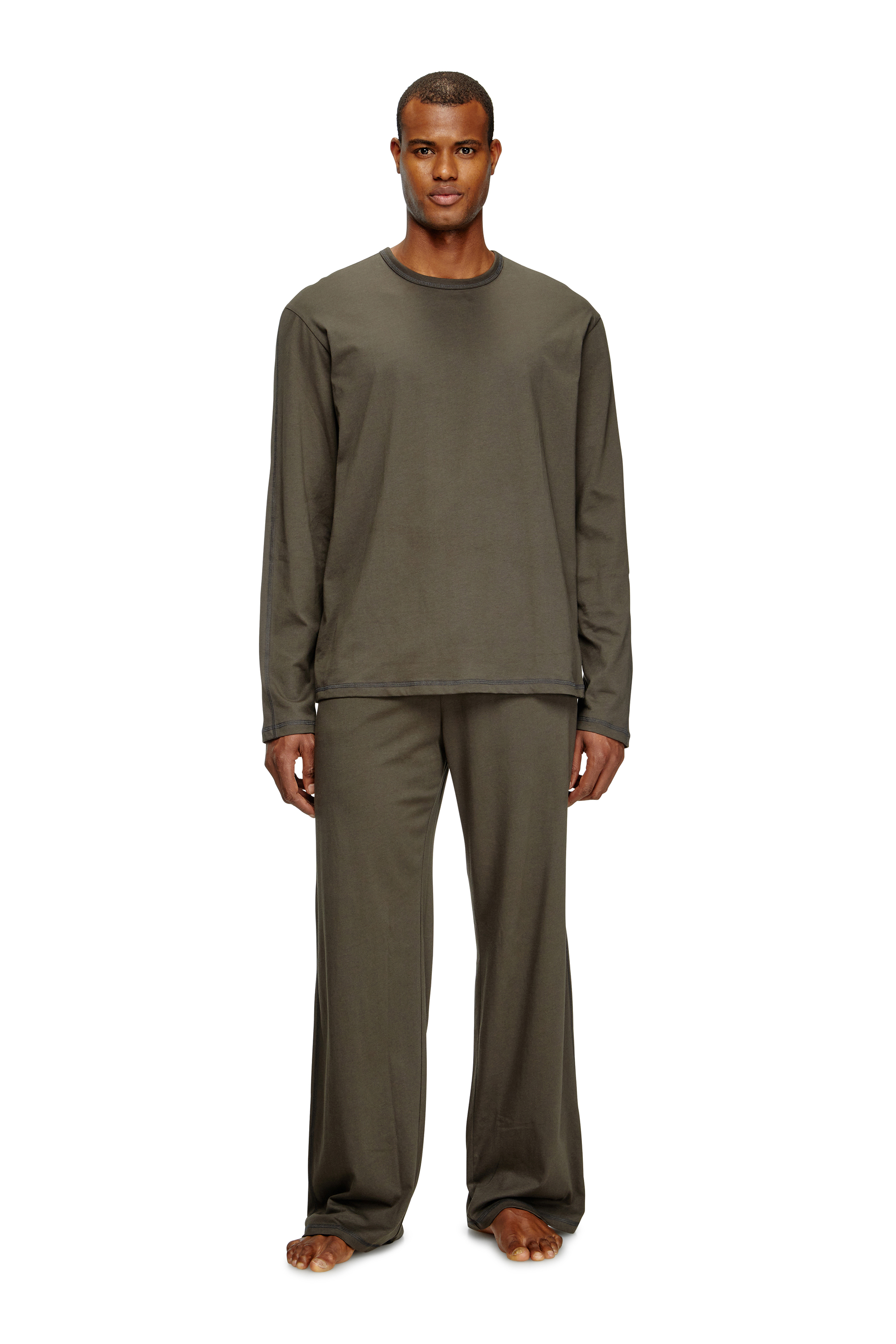 Diesel - SET-ADRIAN-UTLT, Pigiama in jersey di cotone Uomo in Marrone - 1