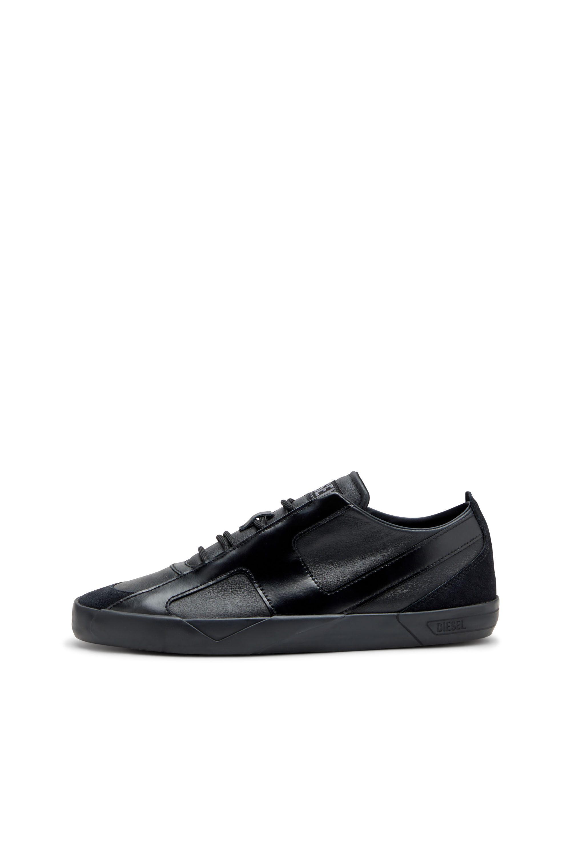 Diesel - S-SLANTE-D LOW, S-Slante-D-Sneakers in pelle e suede con logo D Uomo in Nero - 3