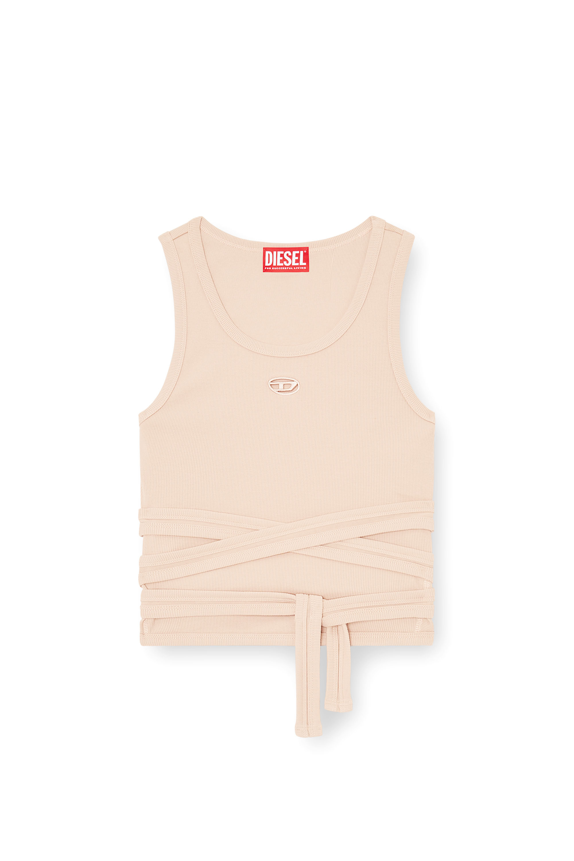 Diesel - T-ANKY-TAIL-S1, Crop top con design avvolgente Donna in Rosa - 3