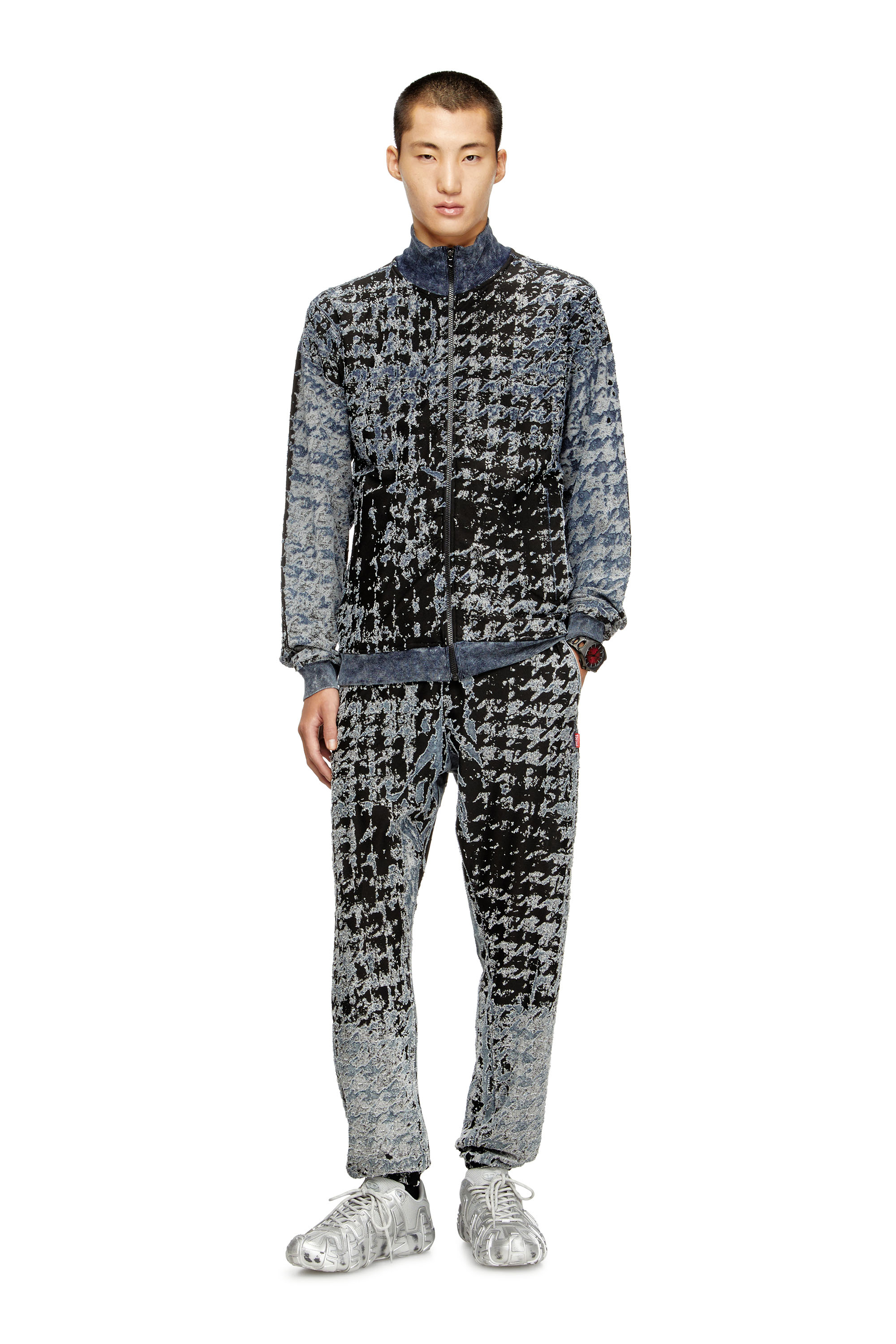 Diesel - S-CORR, Top con zip dévoré con motivo a quadri Uomo in Multicolor - 2