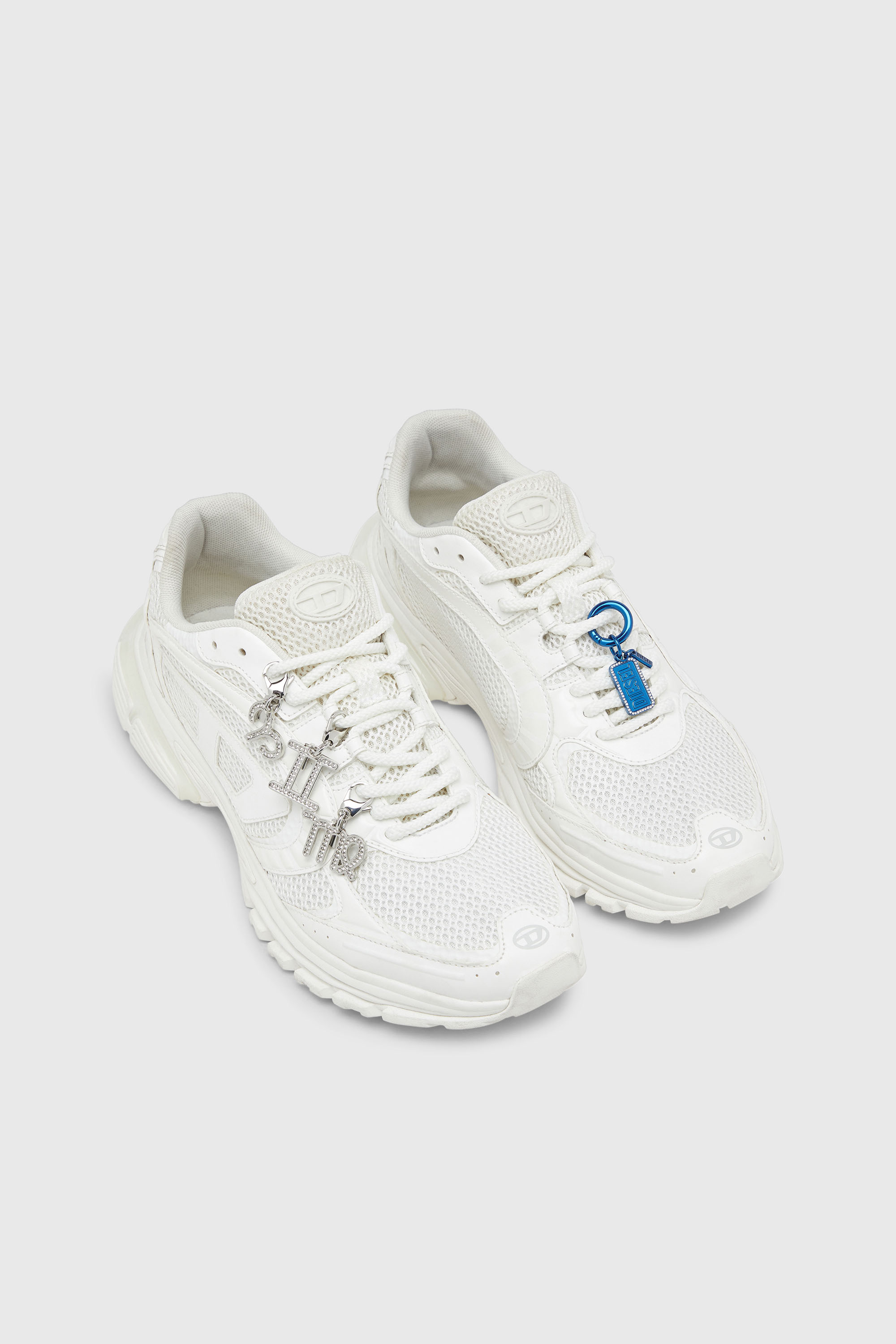 Diesel - S-PRO-V-DENSE LOW, S-Pro-V-Dense-Sneaker in rete con logo Oval D Uomo in Bianco - 7
