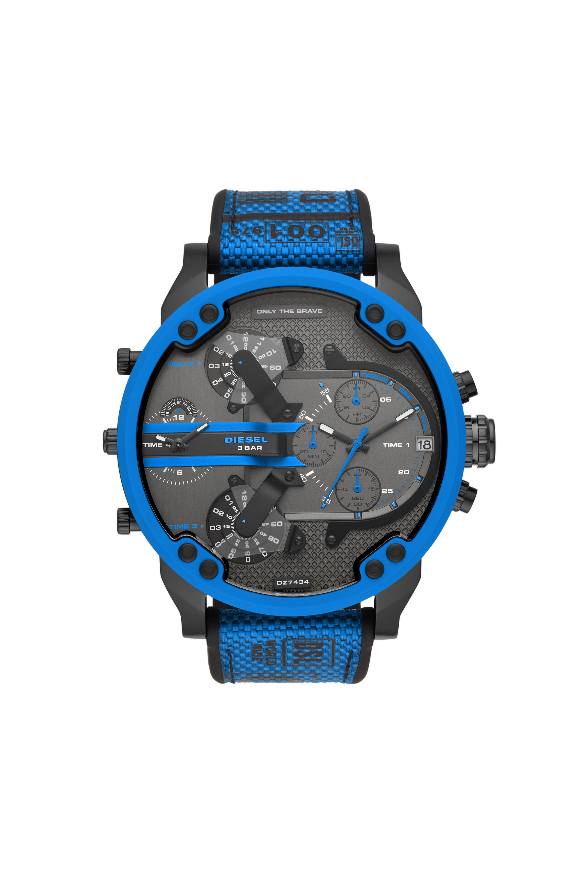 Diesel - DZ7434, Cronografo Mr. Daddy 2.0 con cinturino in nylon e silicone blu Uomo in Multicolor - 1