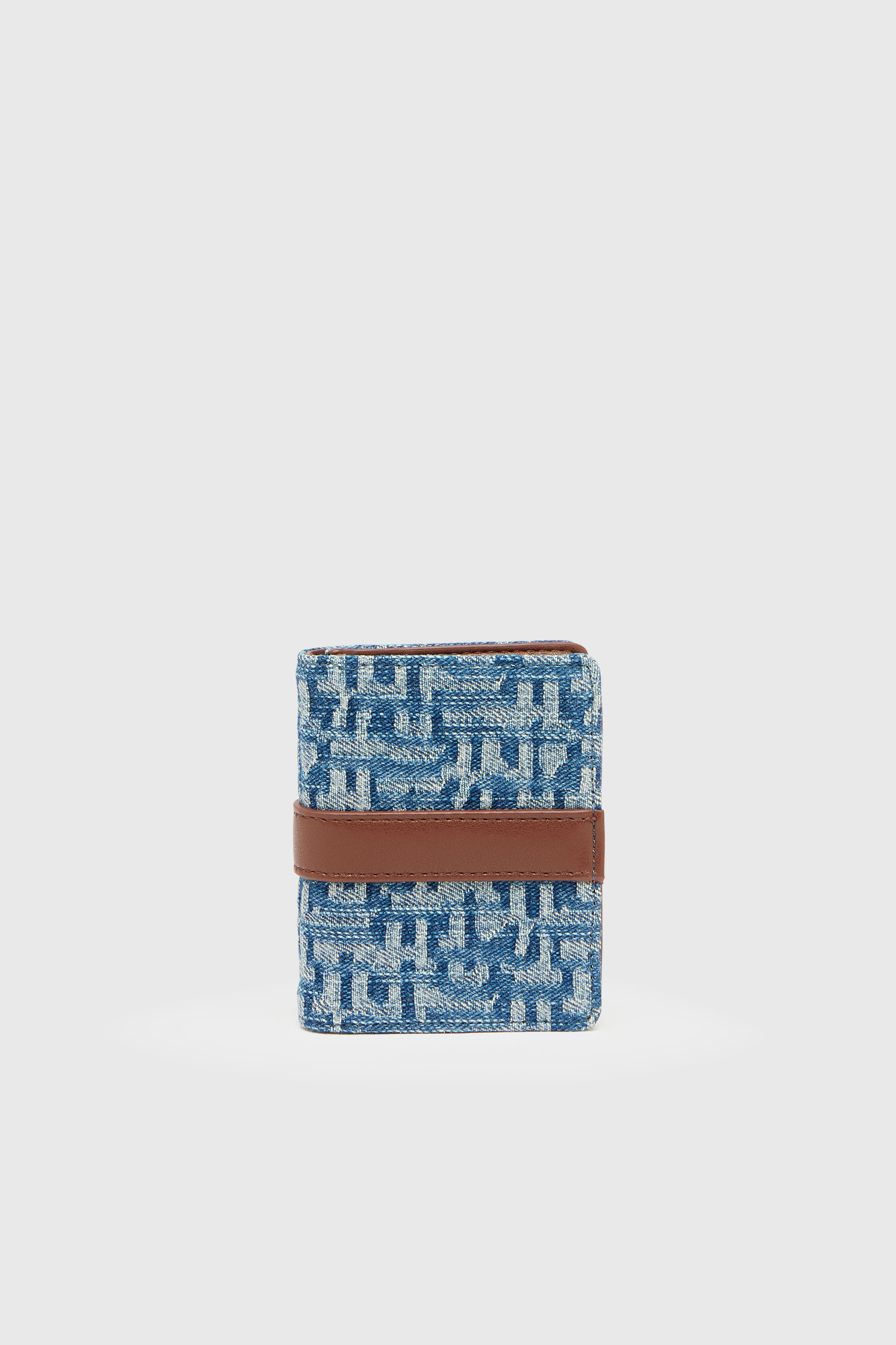 Diesel - D-LINE CARD HOLDER, Porta carte in monogram denim con dettaglio cintura Donna in Blu - 2