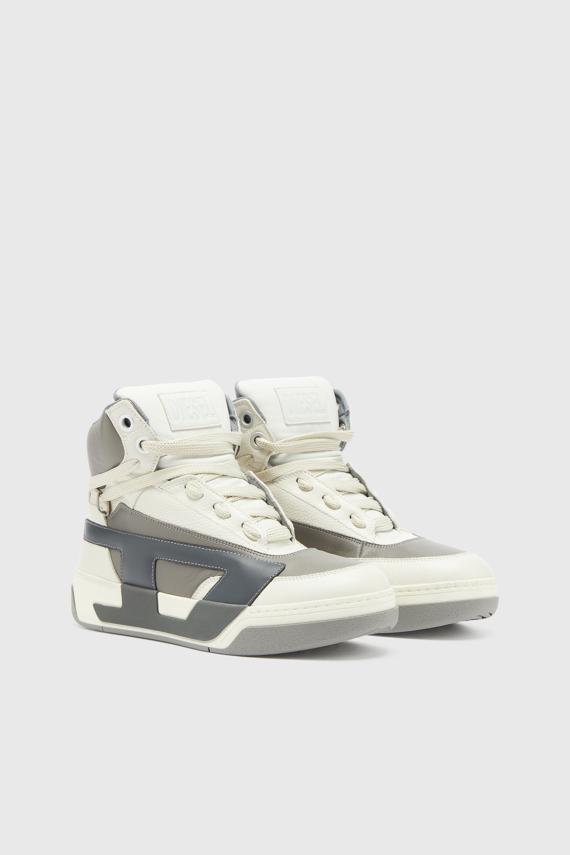 Diesel - S-D-OLLIE MID, S-D-Ollie - Sneakers alte in pelle con D logo Uomo in Bianco - 2