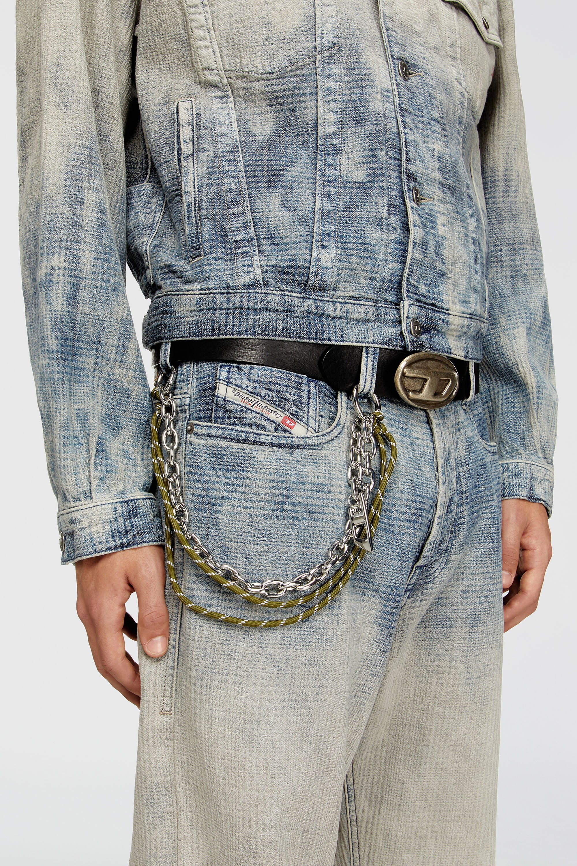 Diesel - CHAIN-D L, Unisex's Charm in chain and rope in Silver/Green - 2