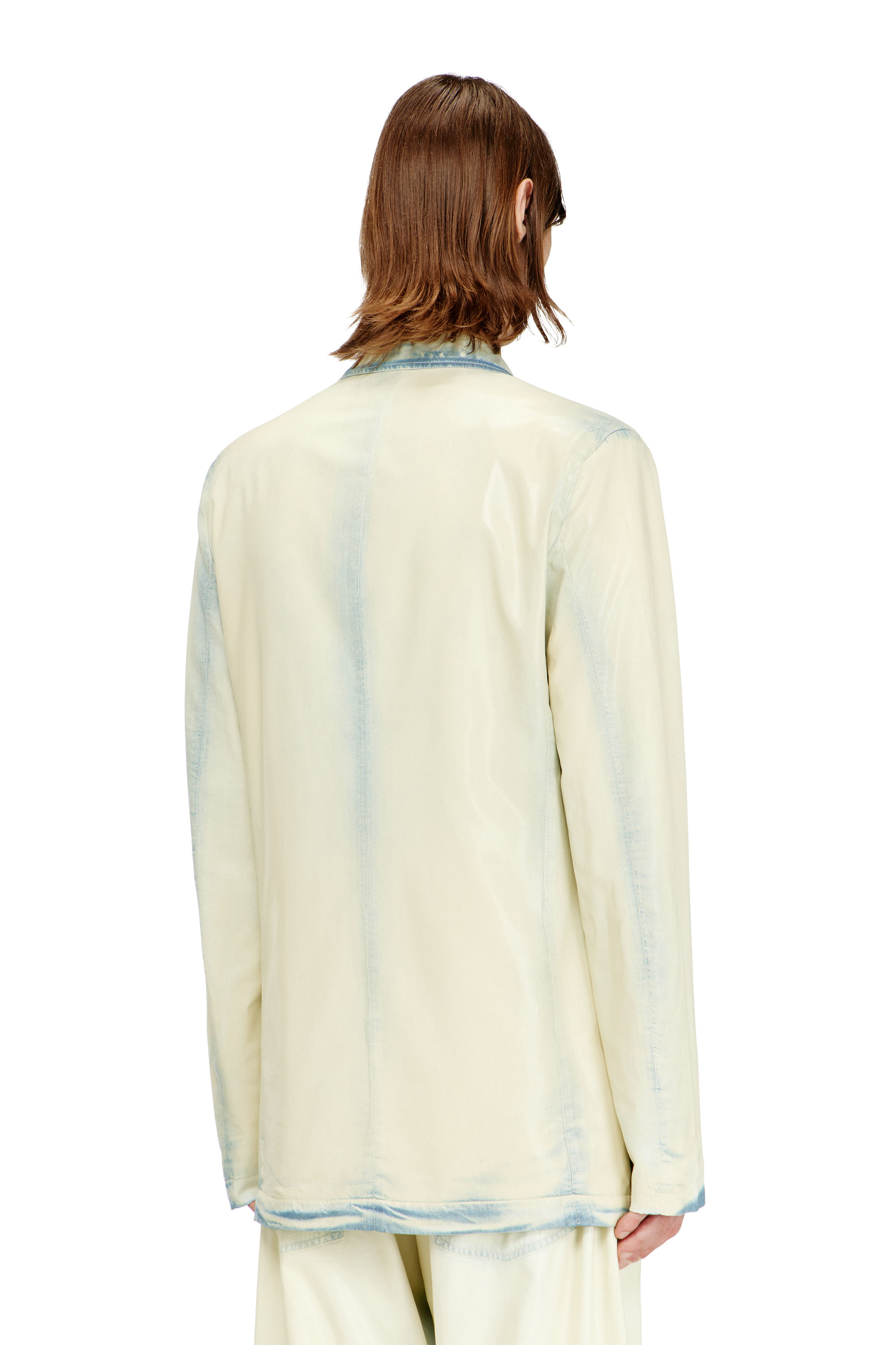 Diesel - D-NIVALE-FSI, Blazer fluido in denim bleach effetto X-Ray Uomo in Blu - 3