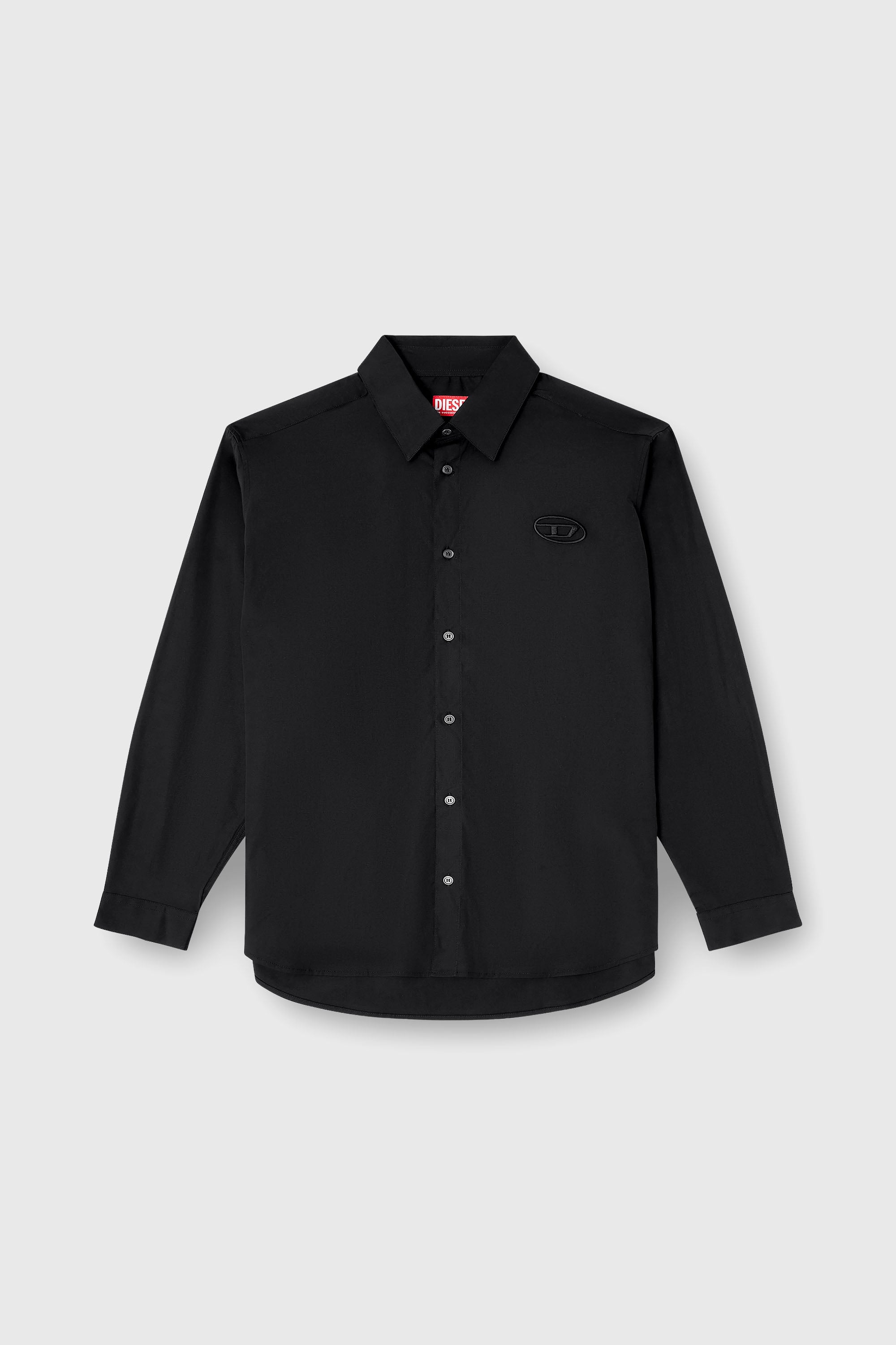 Diesel - S-SIMPLY-GSBH, Camicia in popeline elasticizzato con ricamo Uomo in Nero - 2