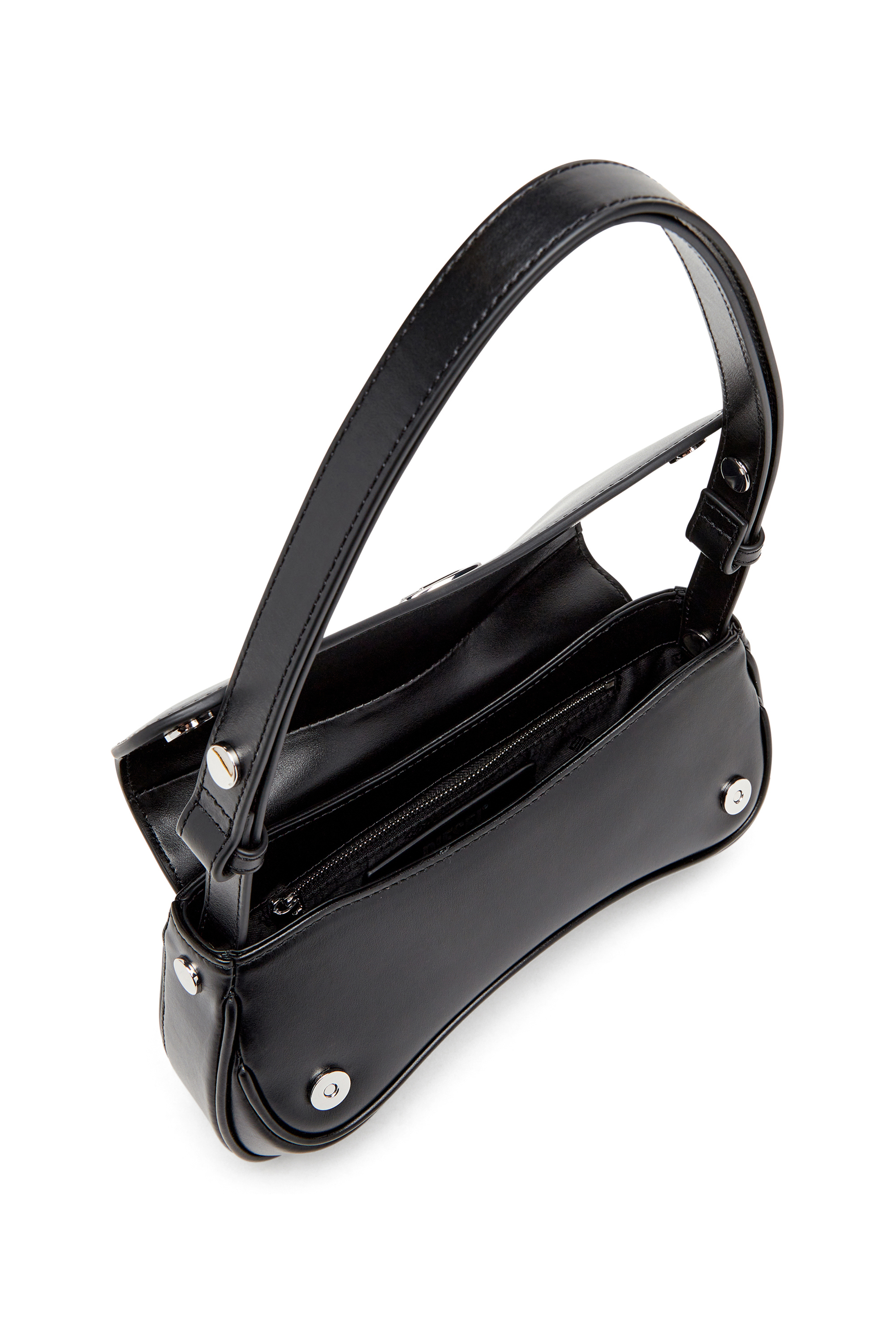 Diesel - PLAY CLUTCH, Play-Borsa a spalla in pelle semilucida Donna in Nero - 4