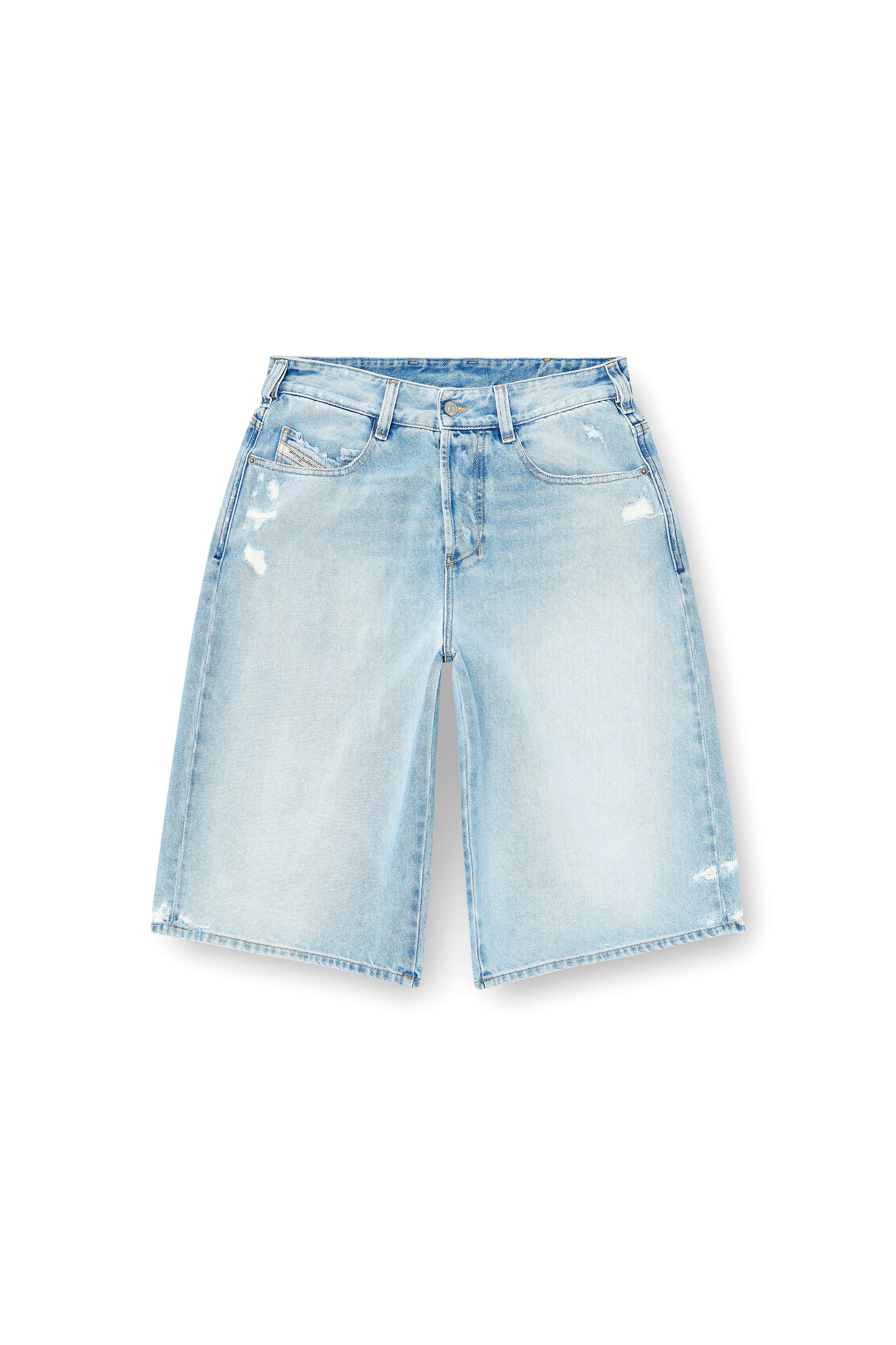 Diesel - D-ENIM-M-SHORT, Unisex's Shorts in destroyed denim in Light Blue - 3