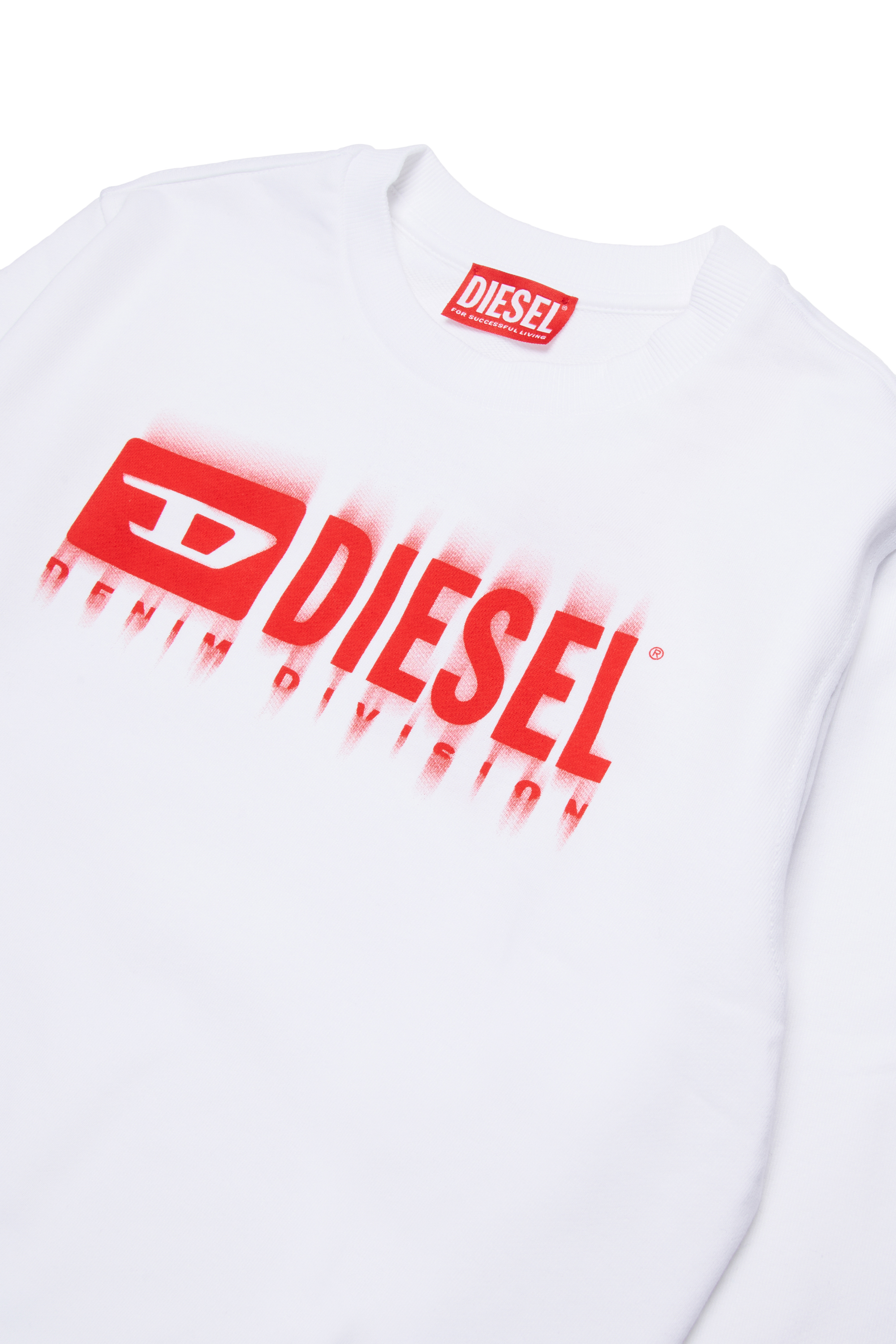 Diesel - SGINNL8 OVER, Felpa con logo sbavato Uomo in Bianco - 3