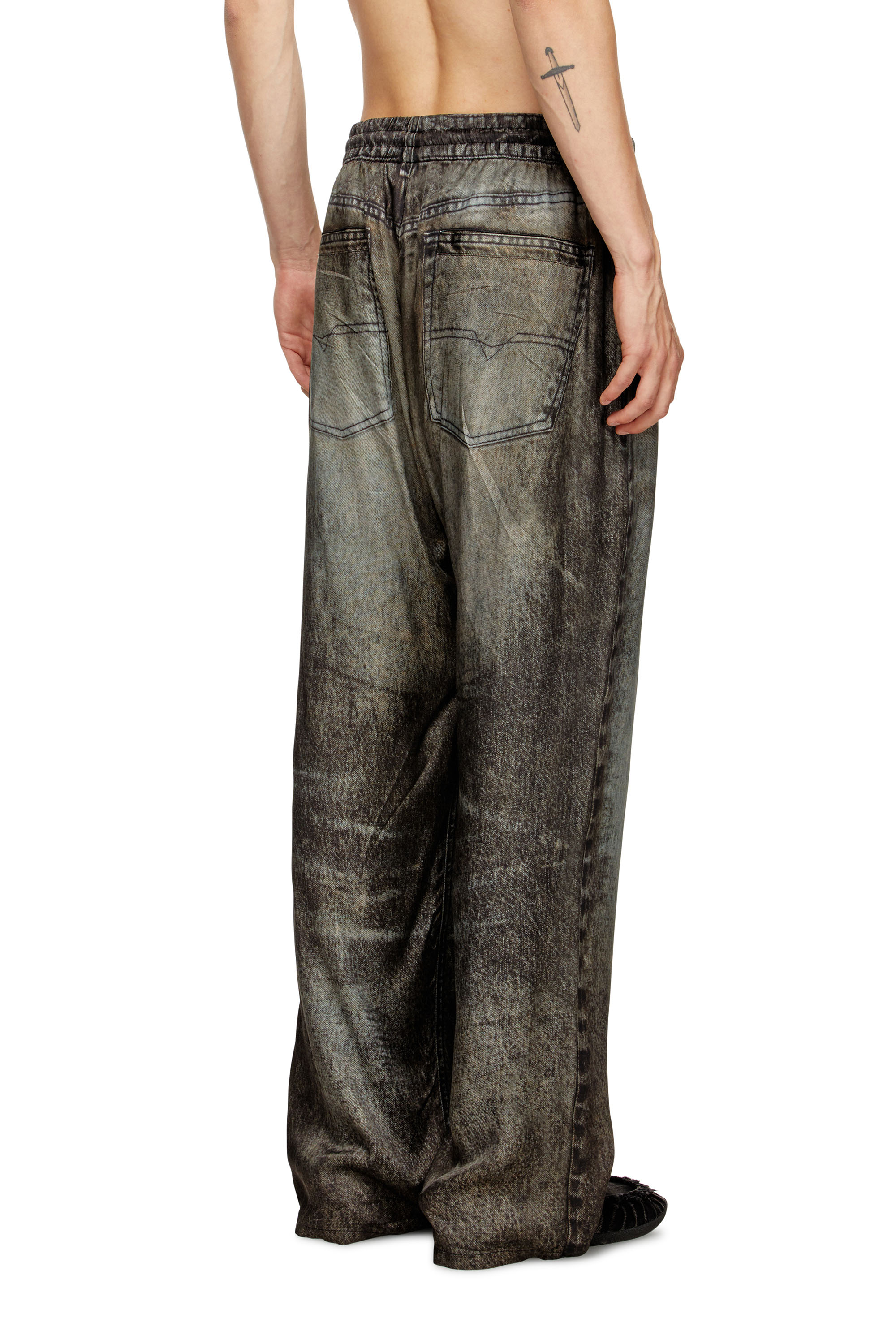 Diesel - P-THECK-LKCT, Man's Elasticated pants in denim-look viscose in null - 4