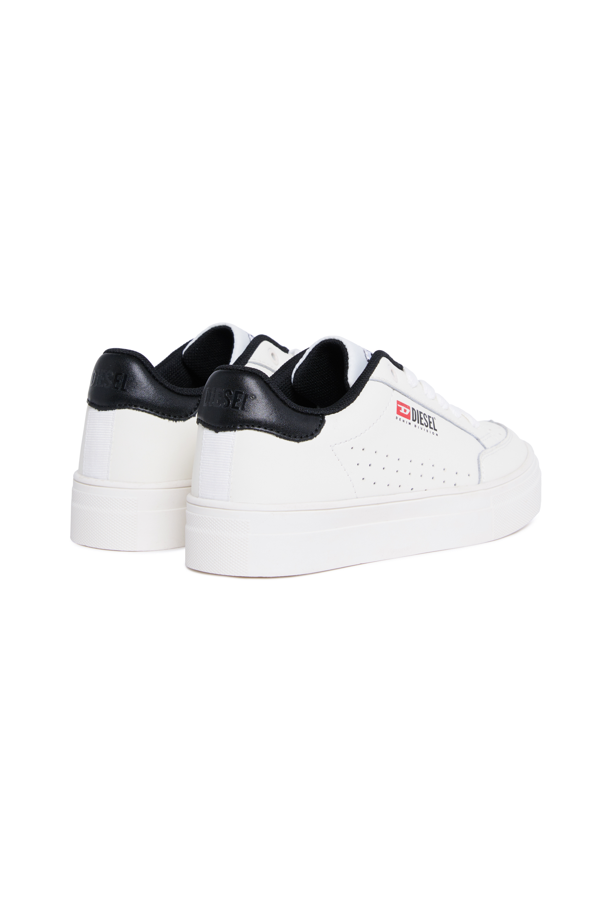 Diesel - S-VANEELA VTG, Unisex's Sneakers in perforated leather in White/Black - 3