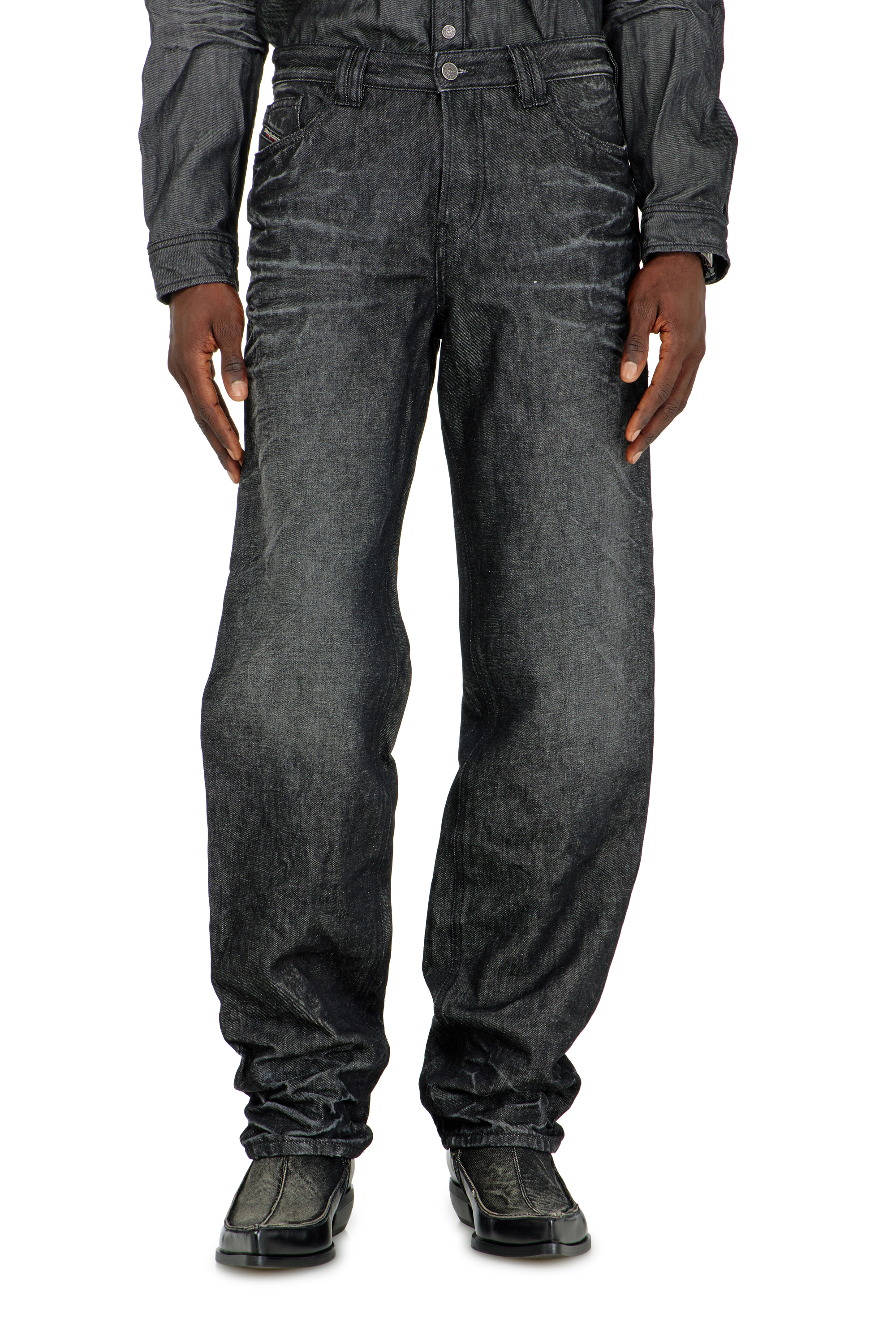 Diesel - Regular Jeans 1991 D-Voeed 09R39 Uomo, Nero/Grigio scuro - Image 4