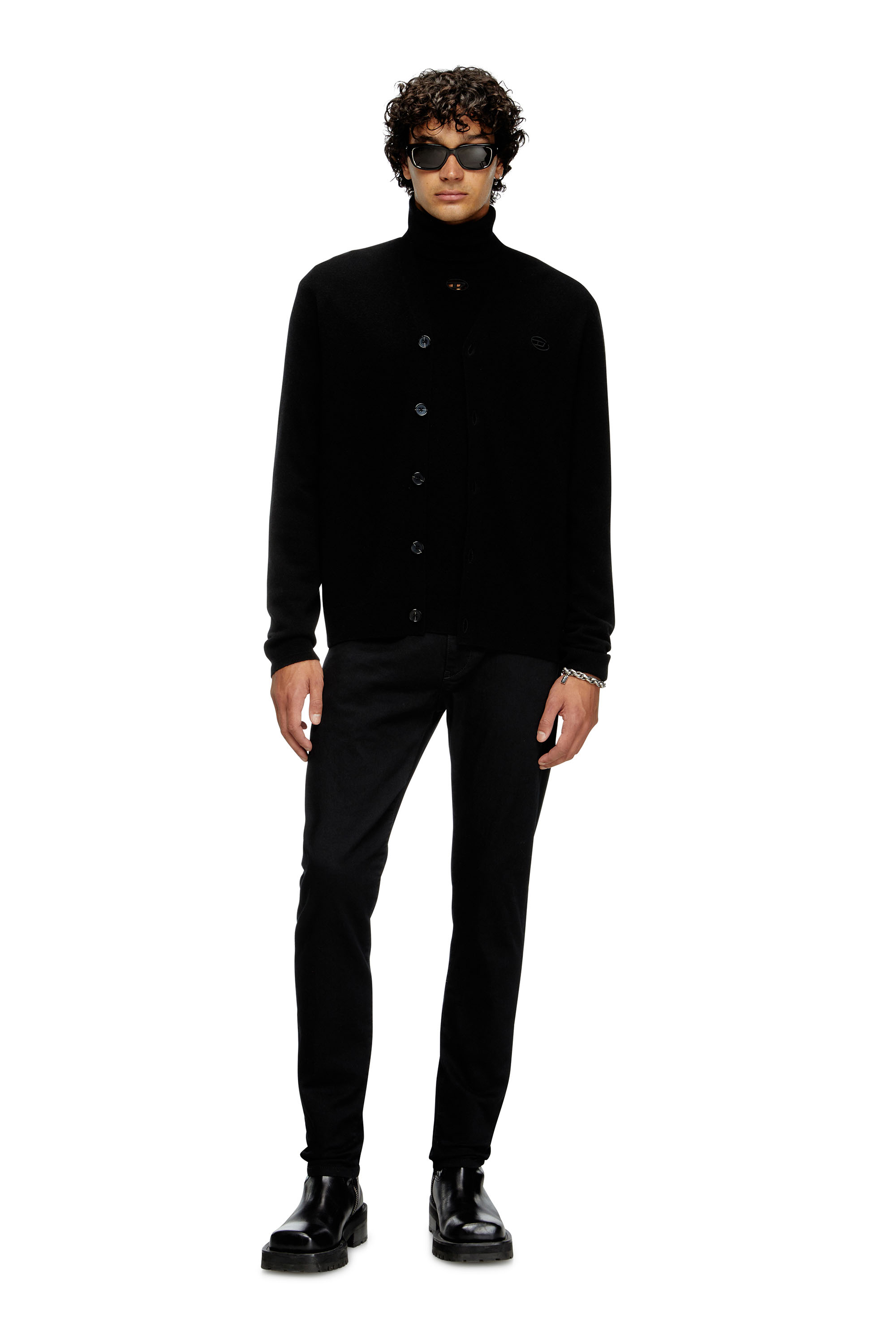 Diesel - K-ZANNIS, Cardigan in lana e cotone Uomo in Nero - 2