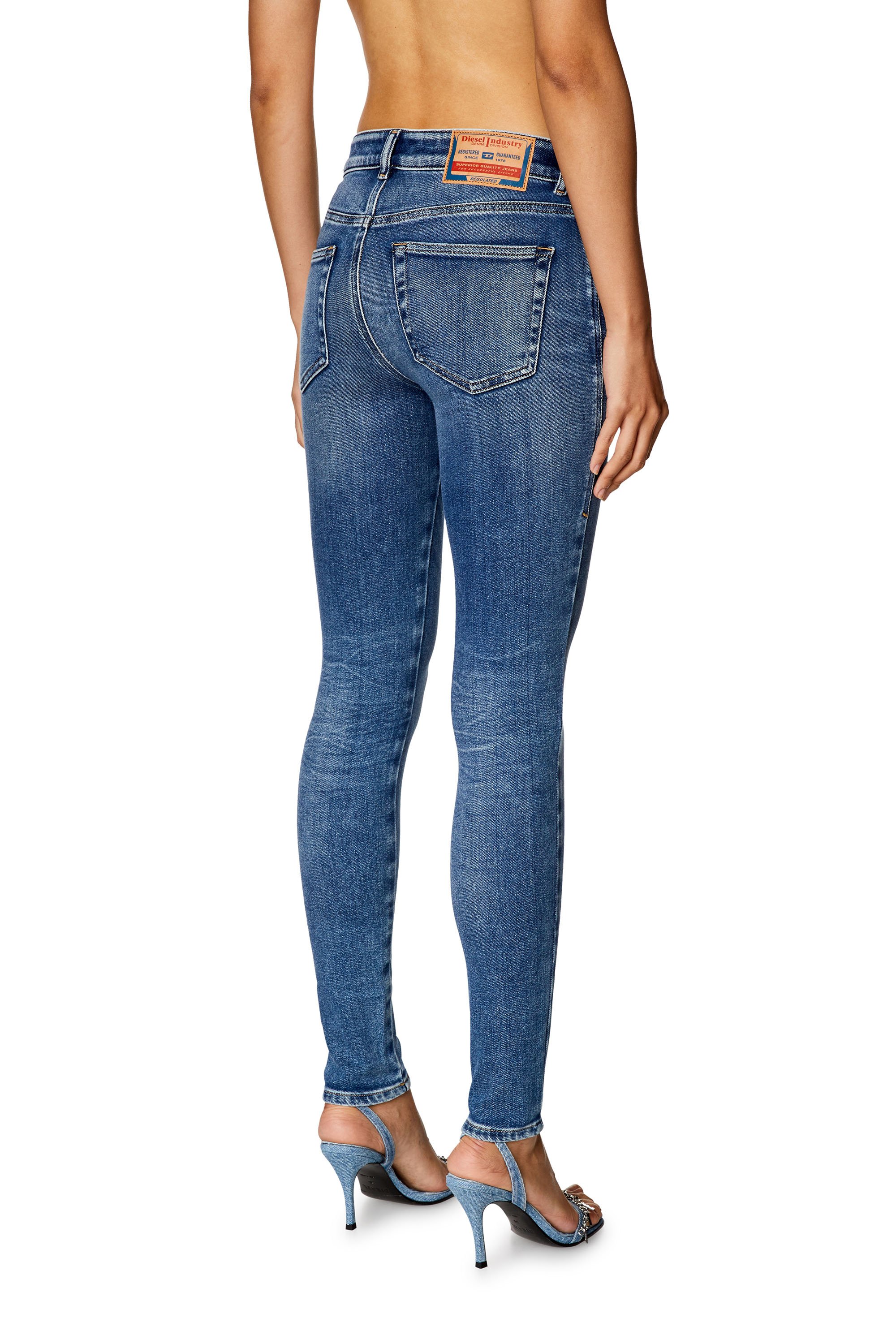 Diesel - Super skinny Jeans 2017 Slandy 09H90, Blu medio - Image 3