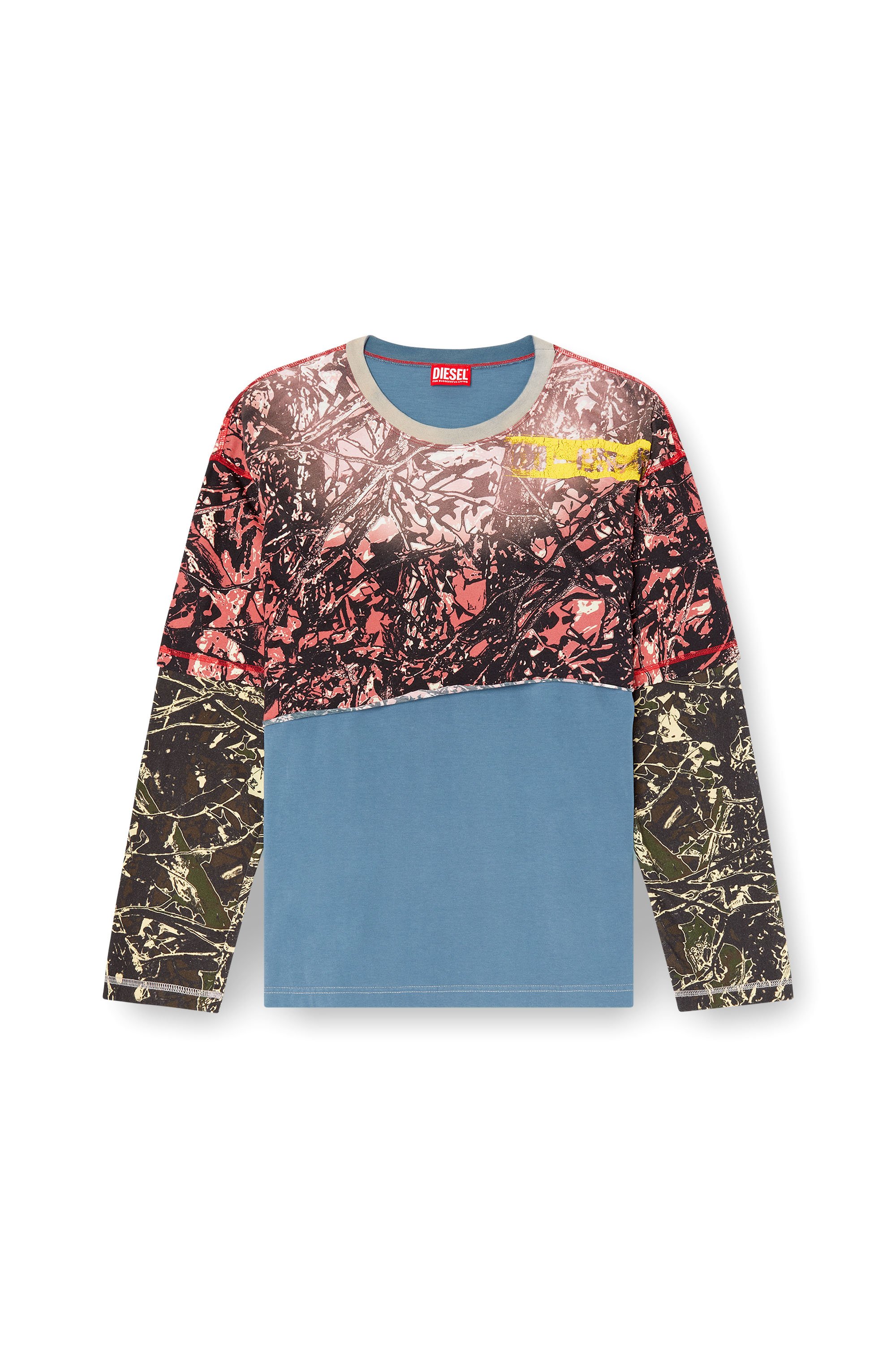 Diesel - T-BESH-CAMOU, T-shirt a strati con stampa camouflage Uomo in Multicolor - 3