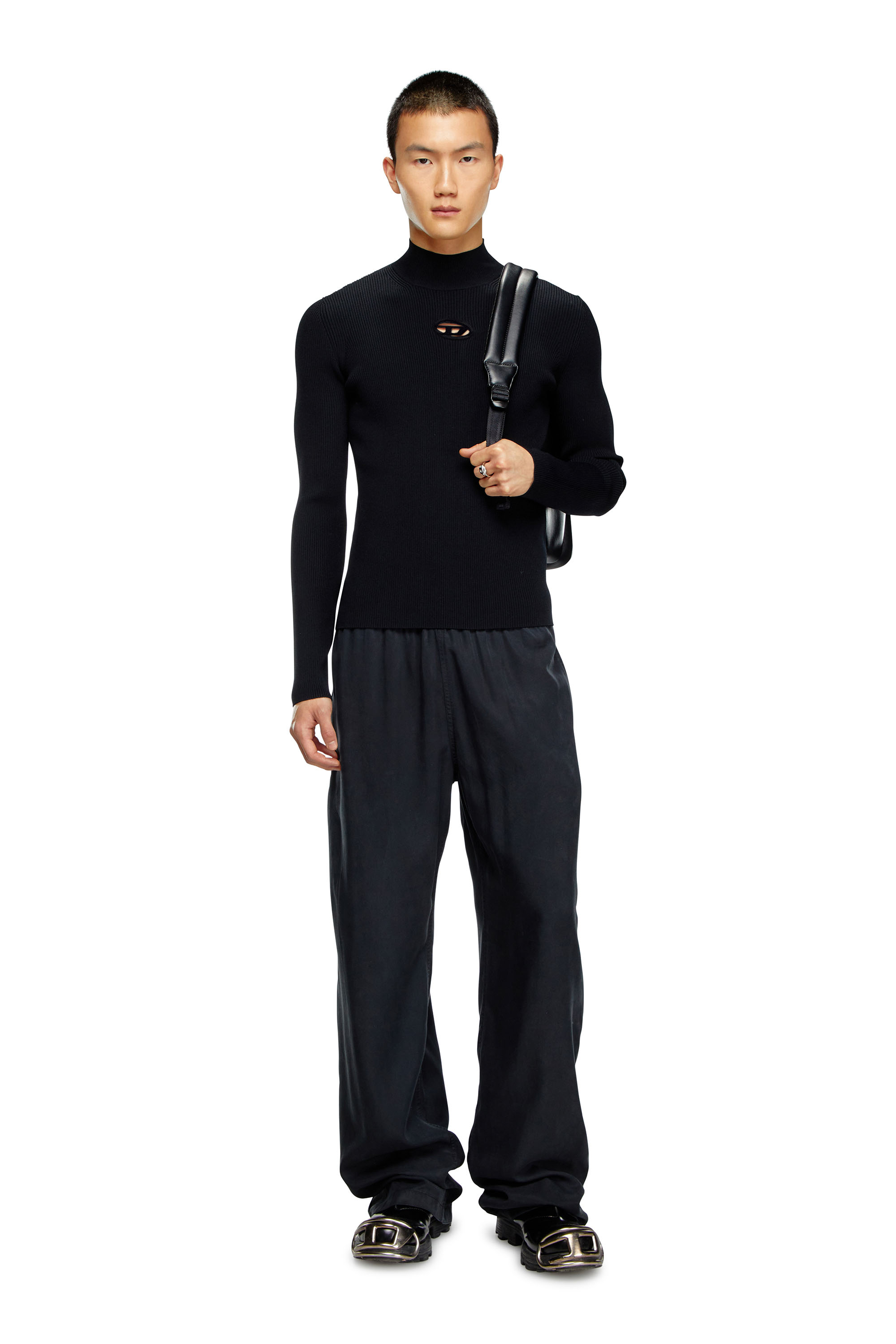 Diesel - K-ZACKARY, Maglia a lupetto con Oval D Uomo in Nero - 2