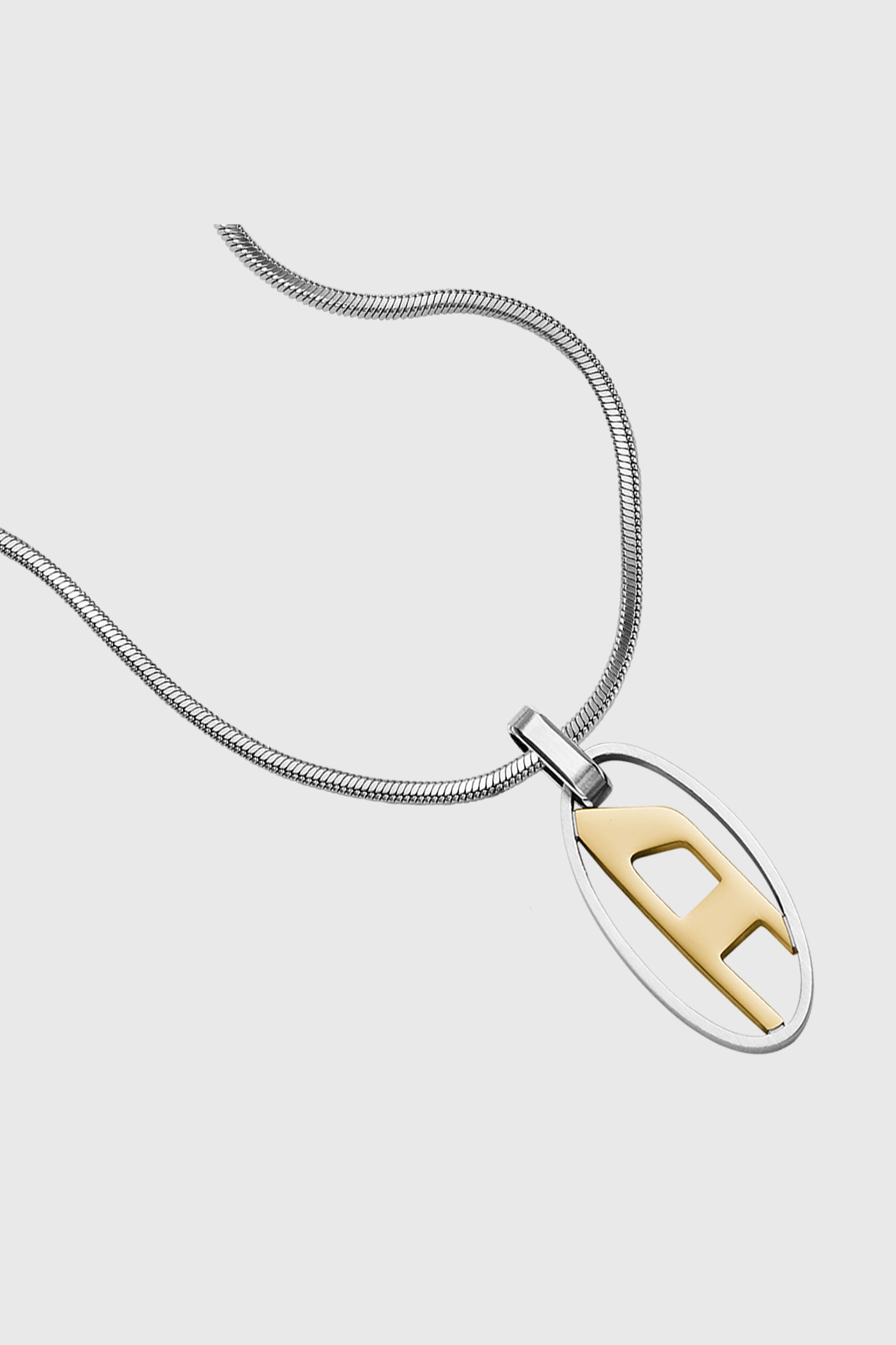 Diesel - DX1421, Collana in acciaio inossidabile bicolore con ciondolo Unisex in Argento - 2