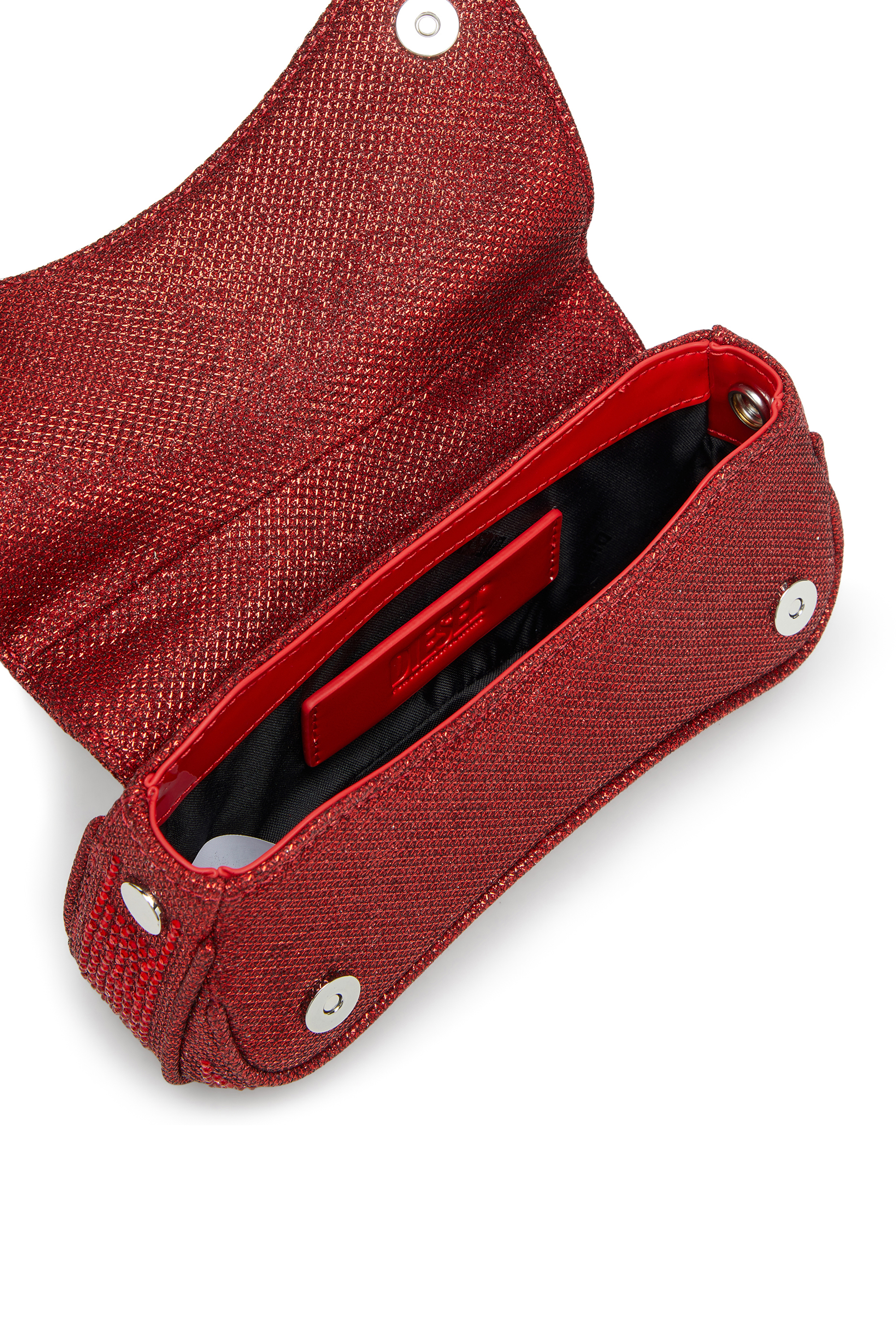 Diesel - PLAY CROSSBODY XS, Play-Borsa crossbody piccola con strass Donna in Rosso - 3