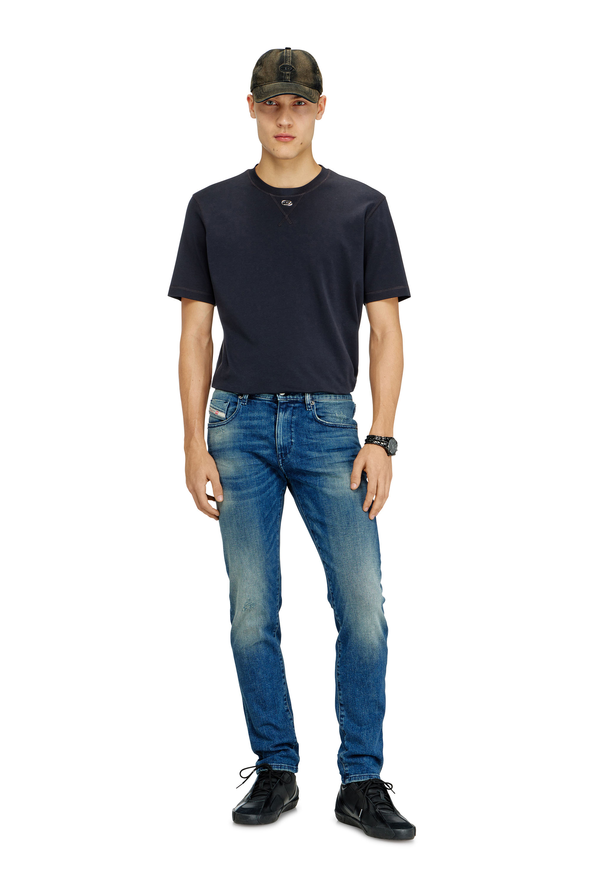 Diesel - Slim Jeans 2019 D-Strukt 0ADBT Uomo, Blu medio - Image 2