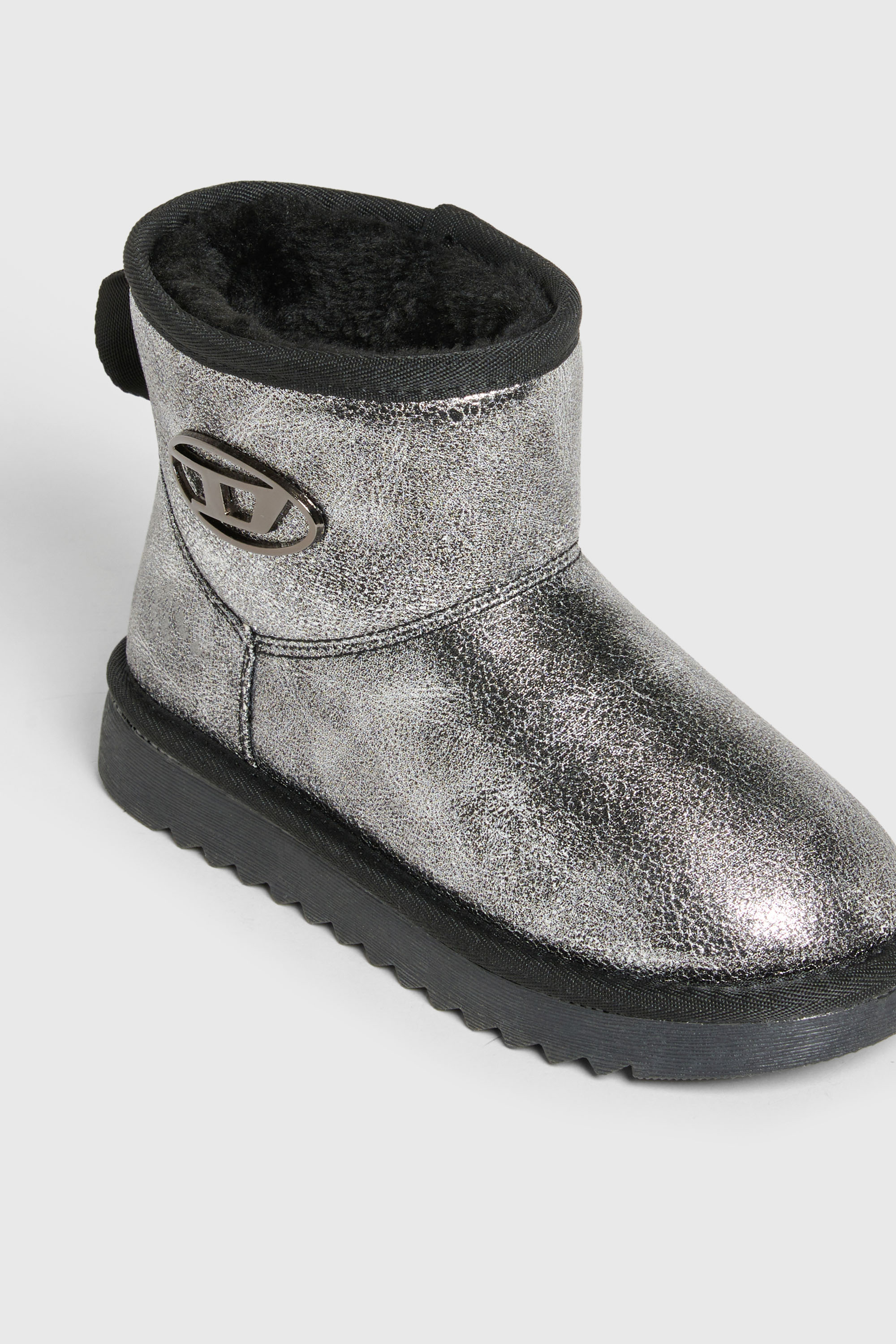 Diesel - D-DAATEN, Unisex's D-Daaten - Metallic boots with plush lining in Silver - 4
