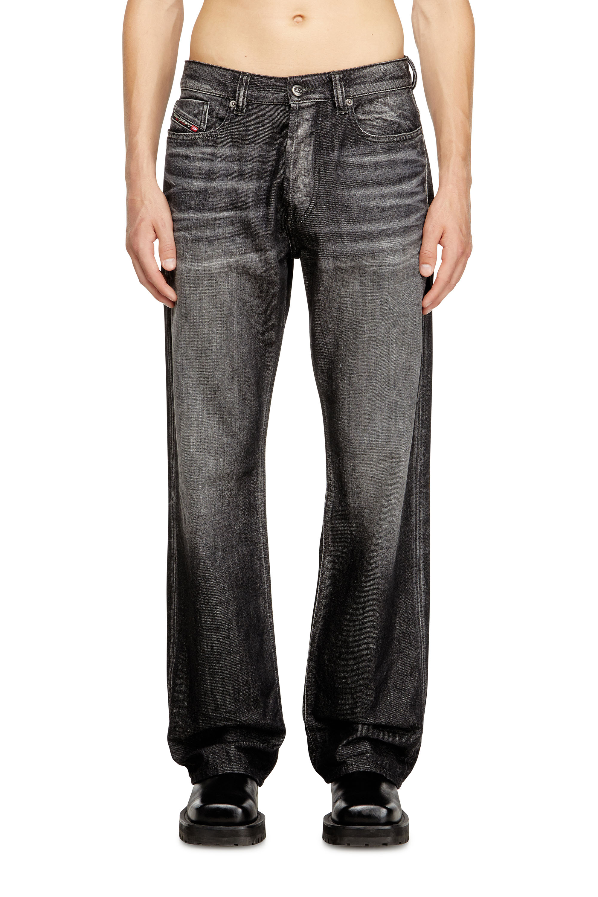 Diesel - Relaxed Jeans 1980 D-Eeper 09M63 Uomo, Nero/Grigio scuro - Image 1