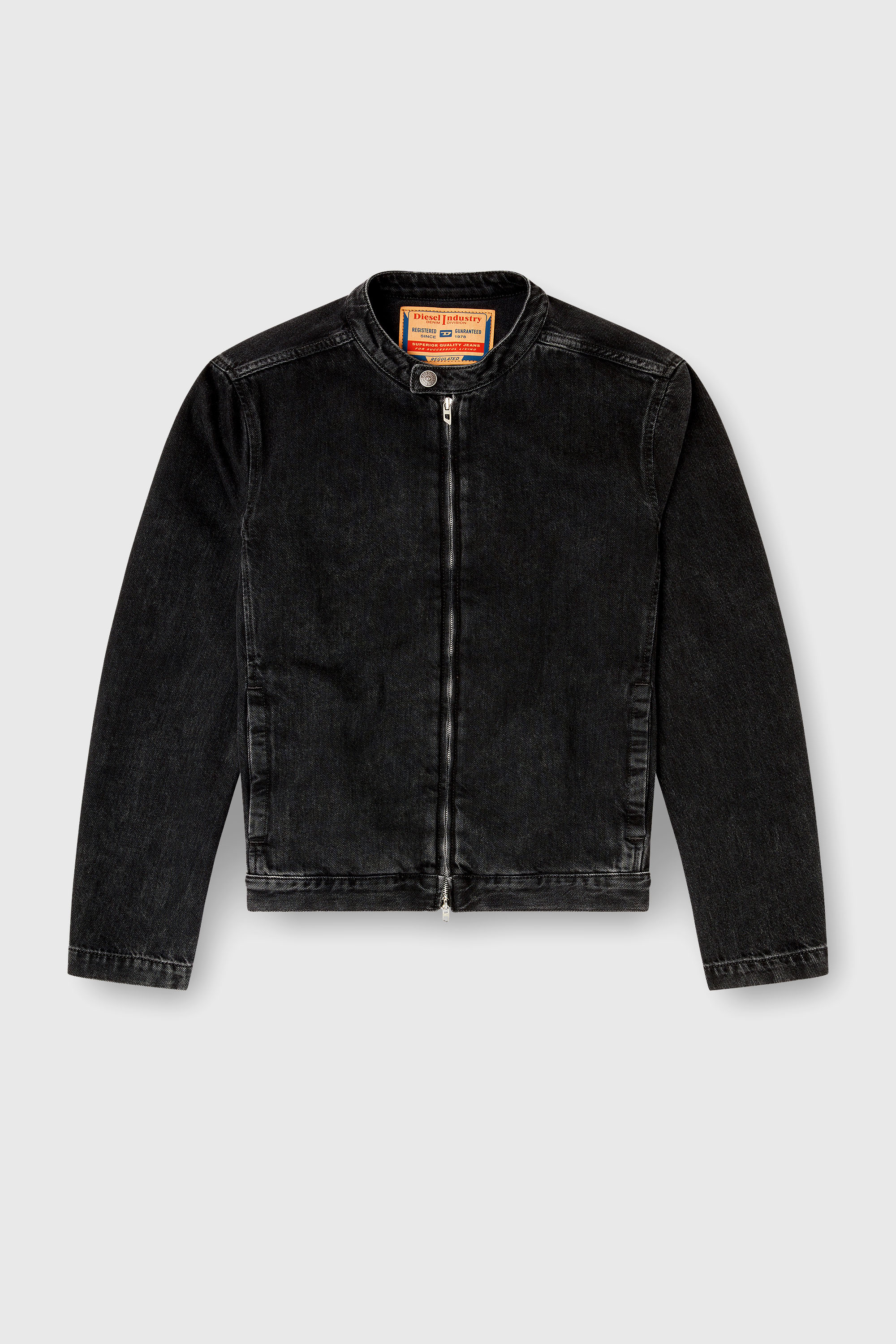 Diesel - D-GLORY, Giacca da motociclista in denim lavaggio clean Uomo in Nero - 2
