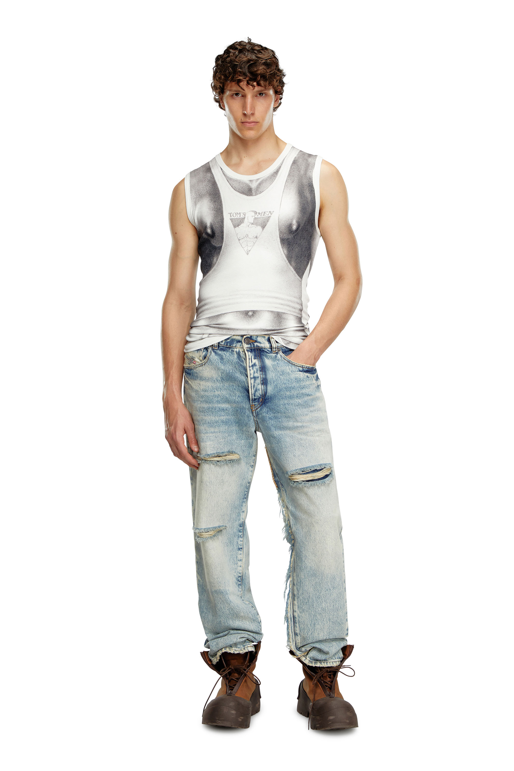 Diesel - PR-T-LIFTY-TOF, Unisex Canotta con stampa all-over in Bianco - Image 1
