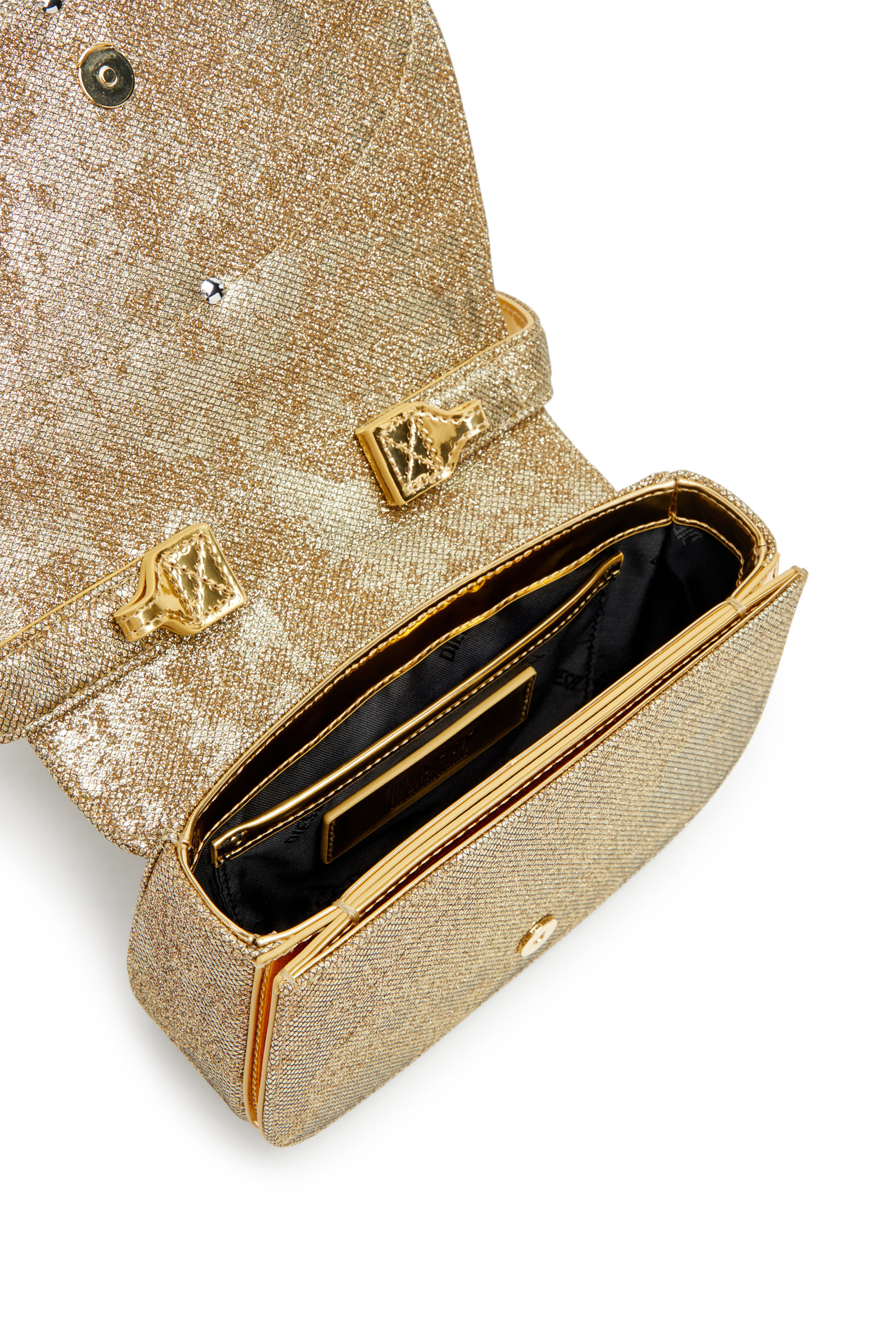 Diesel - 1DR, 1DR-Borsa iconica 1DR con glitter camouflage Donna in Oro - 4