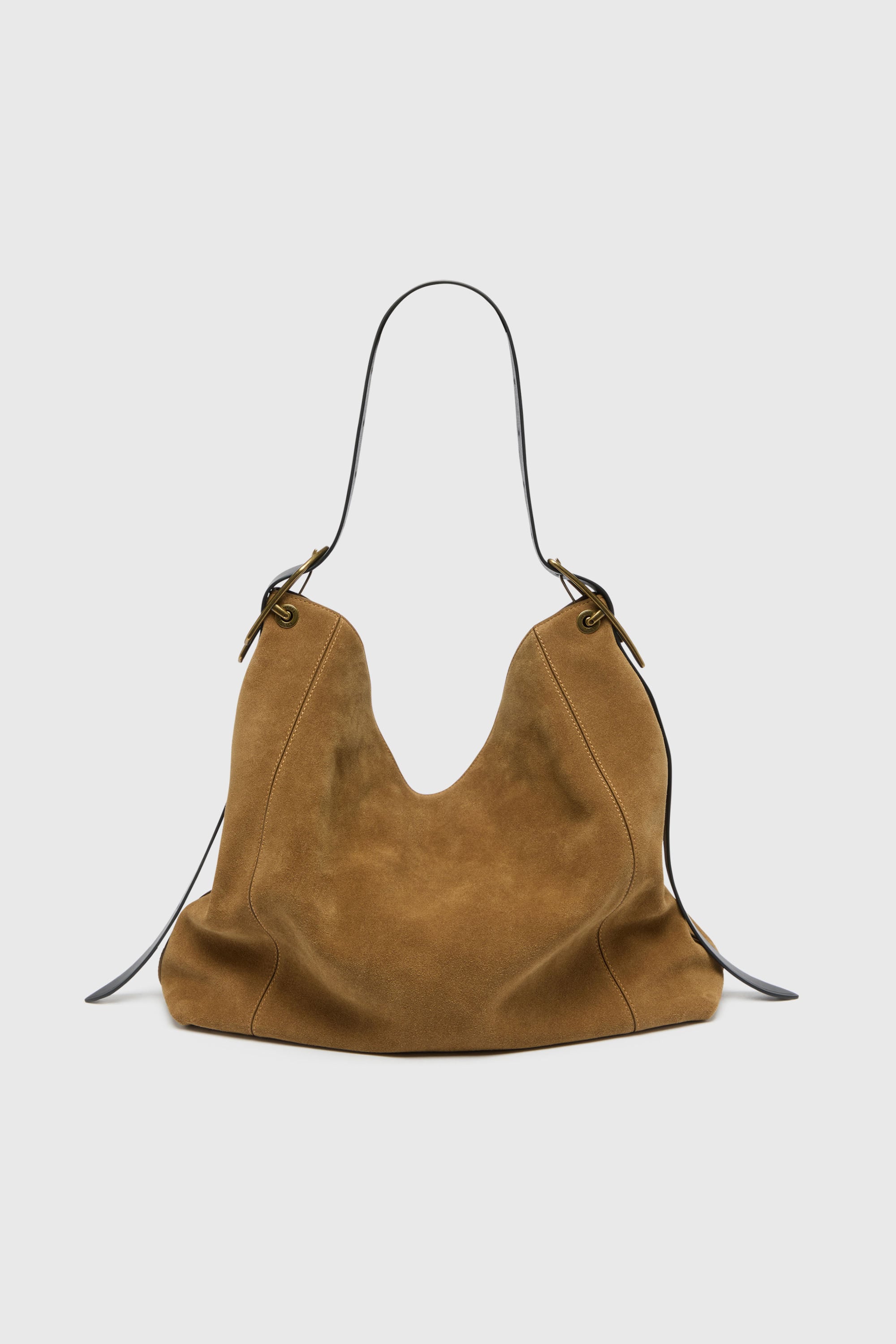 Diesel - D-LINE HOBO L, Woman's D-Line-Hobo bag in waxed suede in Light Brown - 2