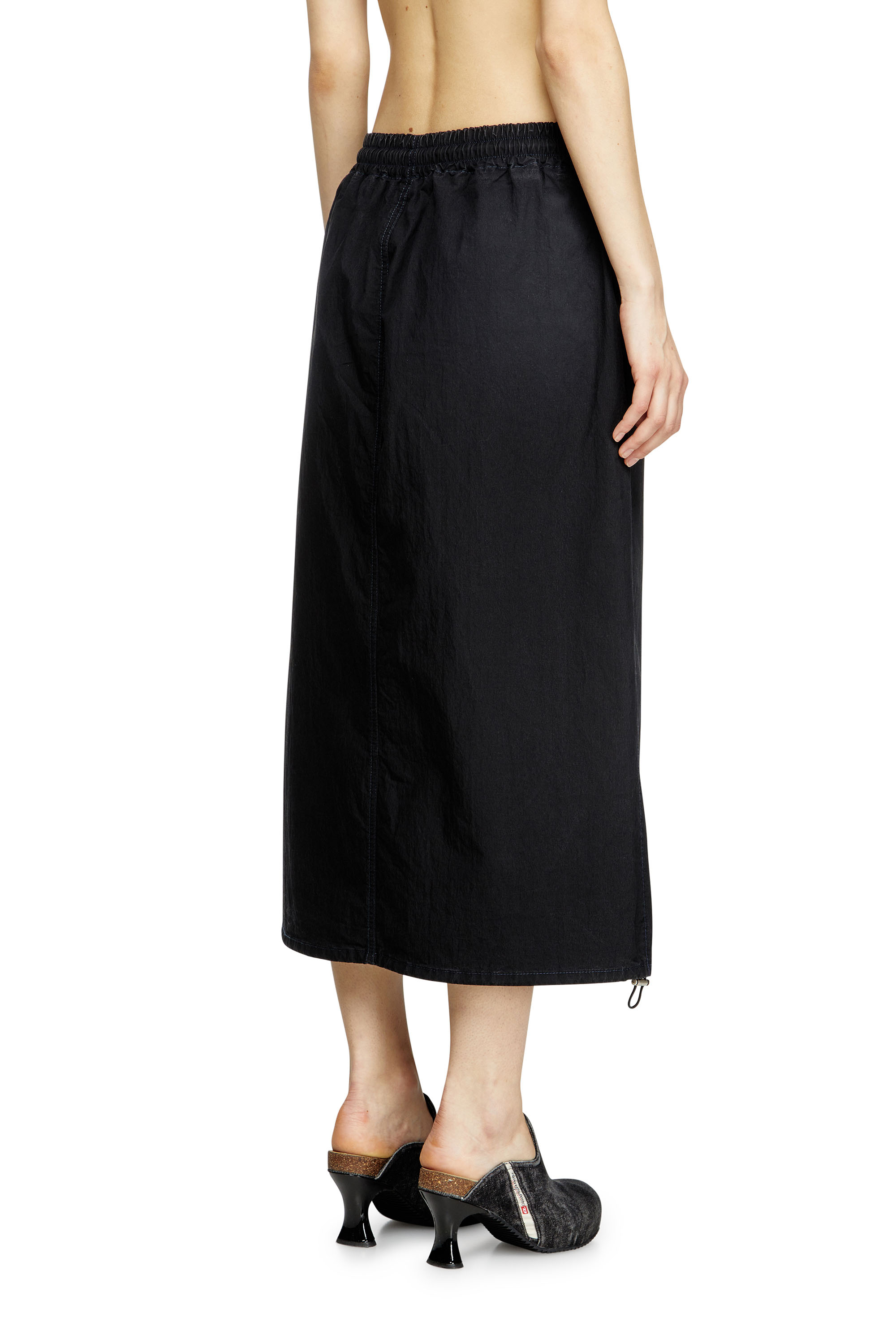 Diesel - DE-OREN-C JOGG, Gonna midi in JoggJeans tecnico Donna in Nero - 4