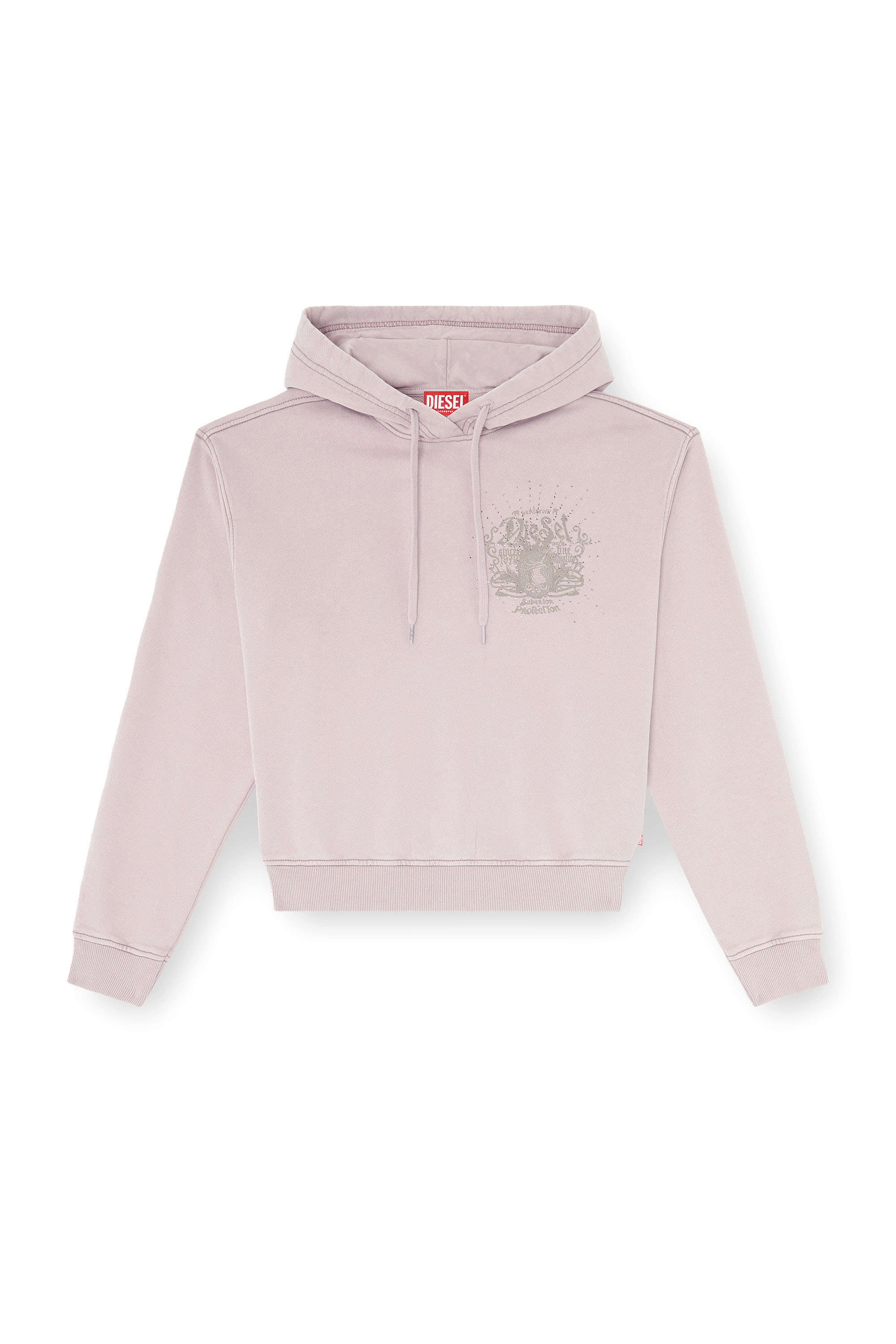 Diesel - F-PHOENY, Felpa con cappuccio con stampe e applicazioni di strass Donna in Viola - 2