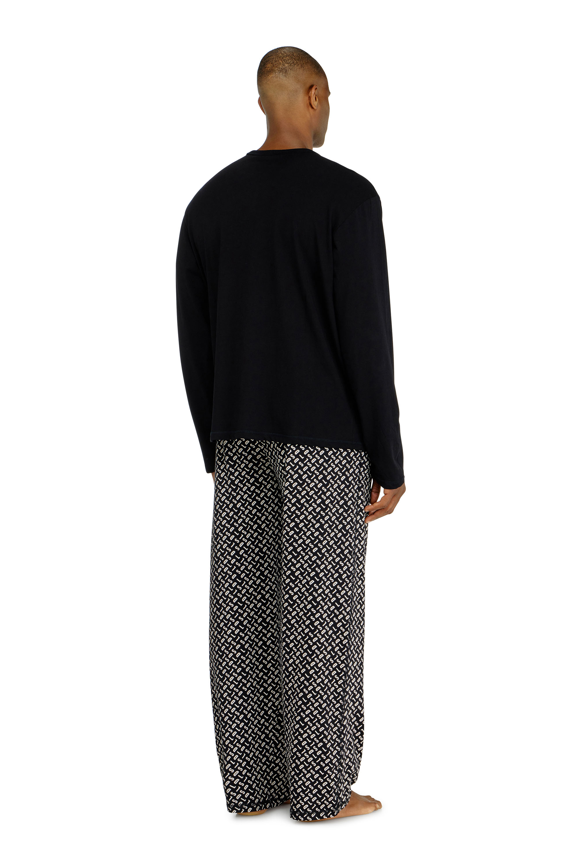 Diesel - SET-NOLAN-D-BOX, Pigiama set in cotone con pantaloni stampati Uomo in Nero - 2