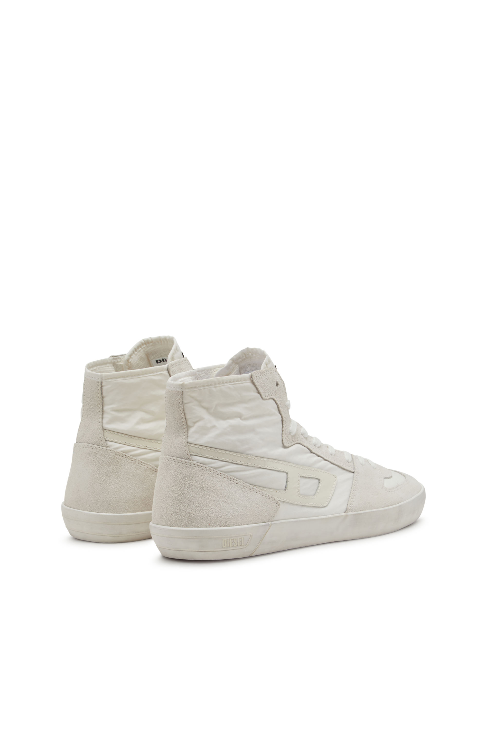 Diesel - S-LEROJI D-1 MID, S-Leroji D-Sneaker high-top in ripstop imbottito e suede Uomo in Bianco - 3