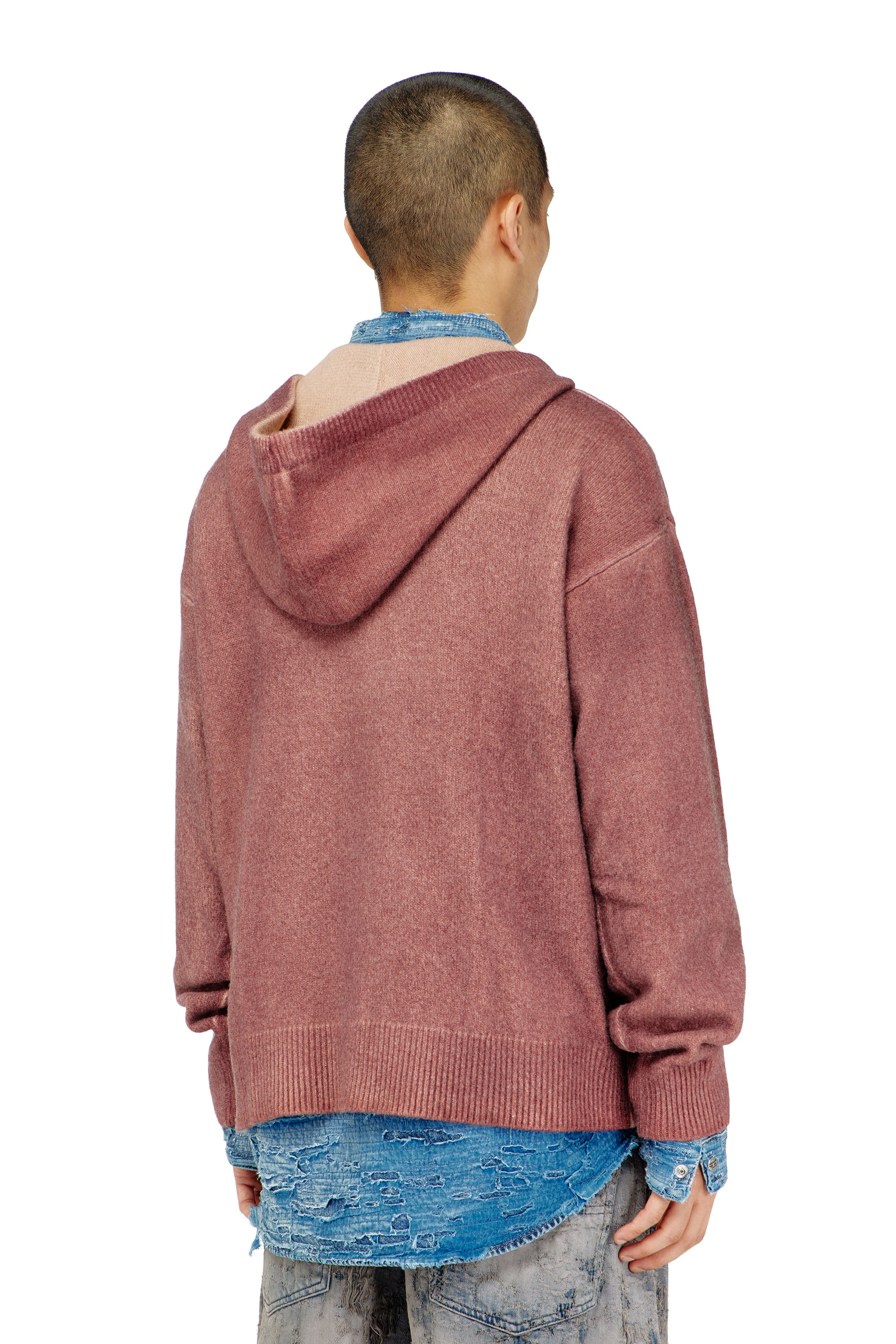 Diesel - K-PICKLED, Hoodie doppia tintura in maglia misto lana Uomo in ToBeDefined - 3