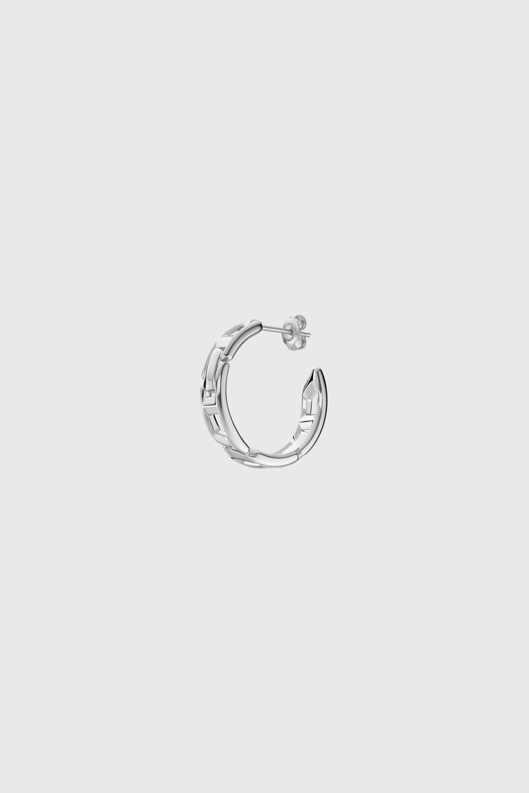 Diesel - DL1361040 STERLING SILVER JEWEL, Orecchino a cerchio in argento sterling Unisex in Argento - 1