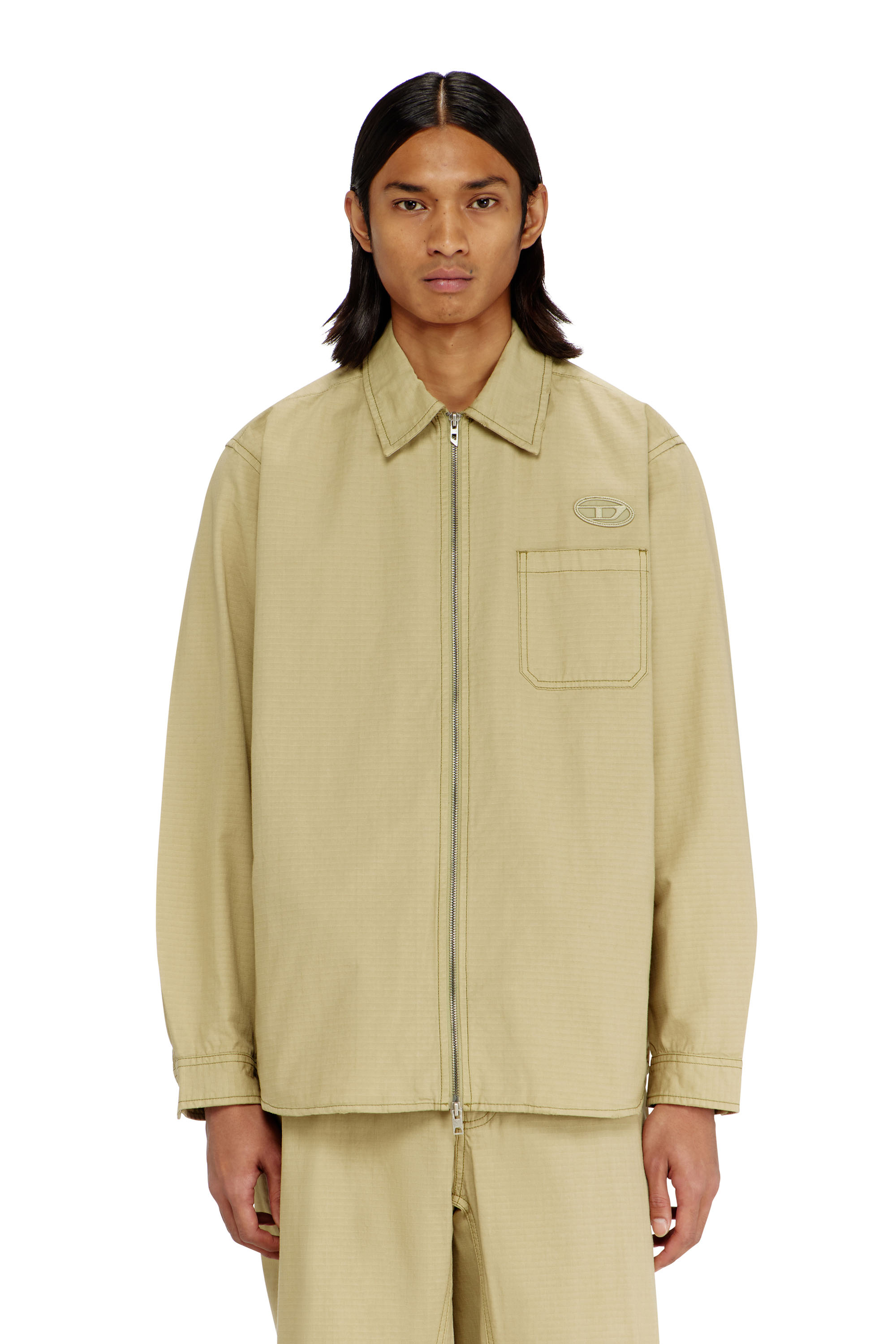 Diesel - S-ALIAS-ZIP, Camicia in ripstop con chiusura a zip Uomo in ToBeDefined - 1