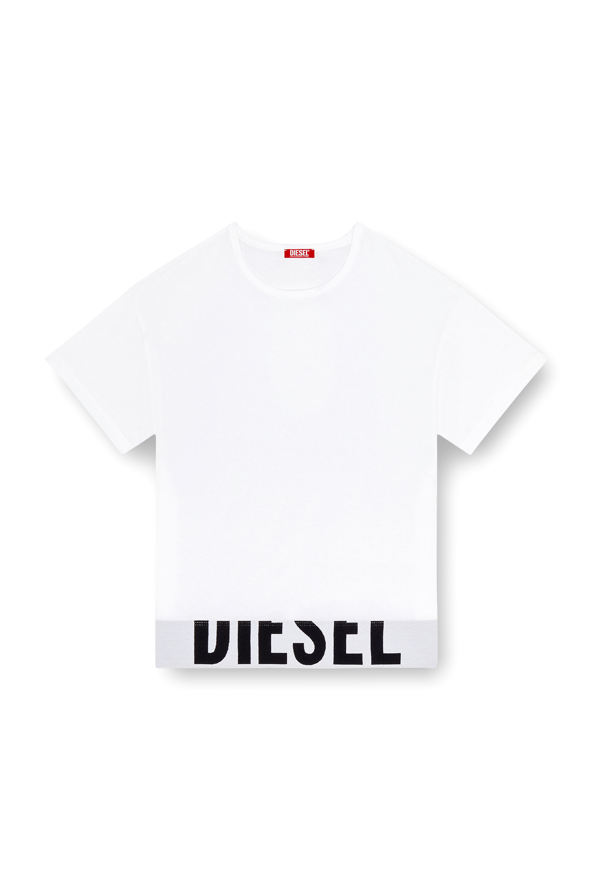 Diesel - UFTEE-SPORT-CROPPED-T-SHIRT, Crop top sportivo con fascia logo Donna in Bianco - 4