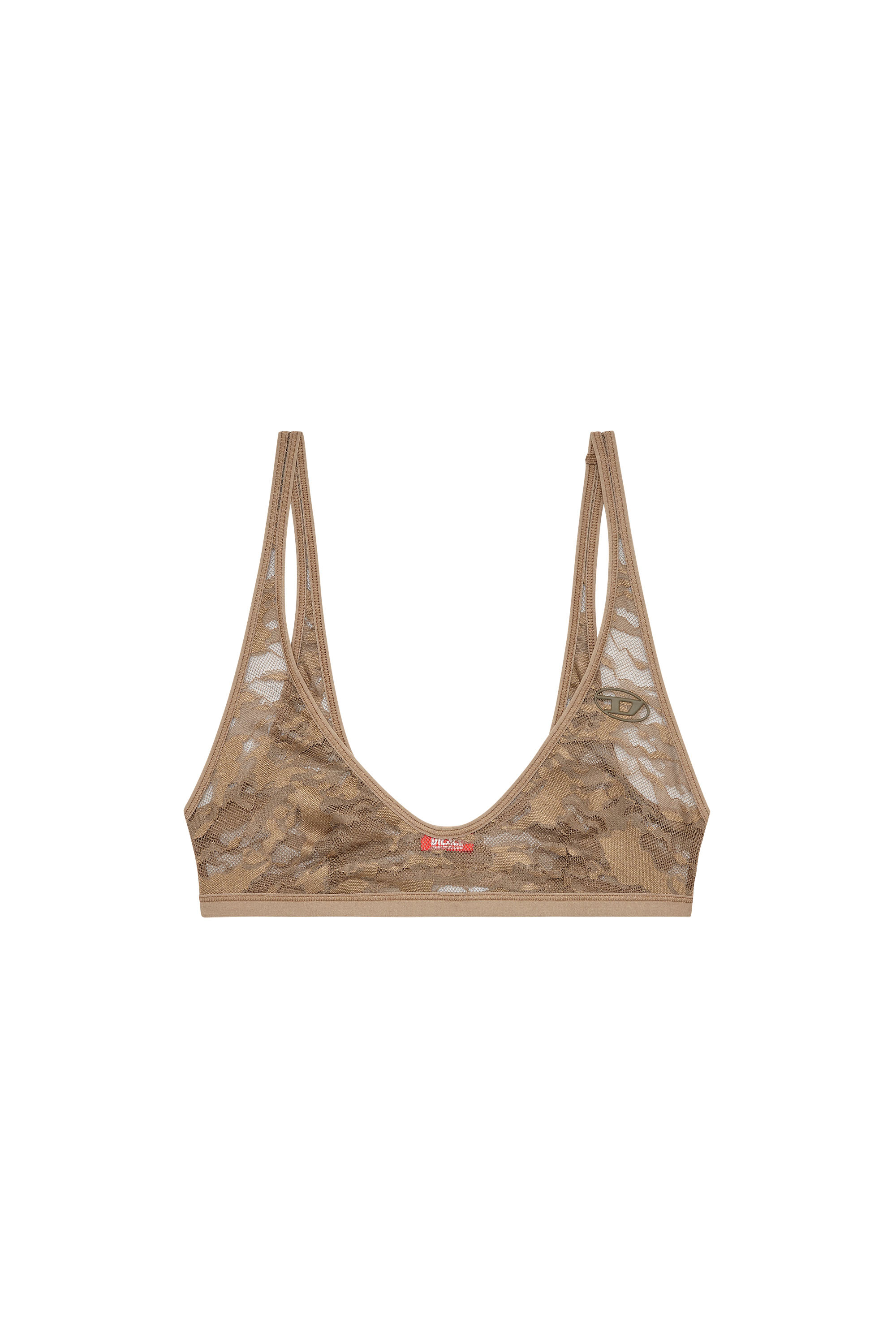 Diesel - TANIA-UTLT, Bralette in pizzo camouflage Donna in Marrone - 2