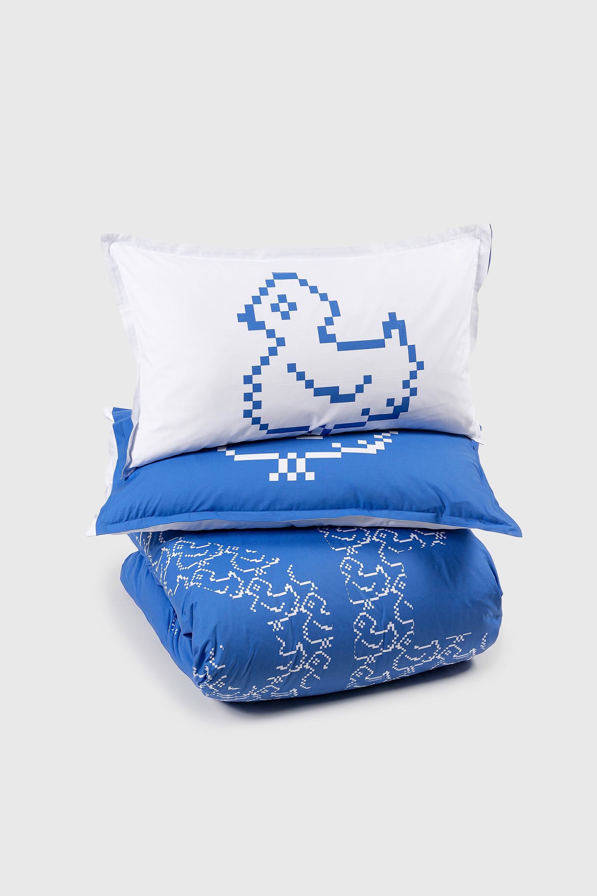Diesel - 1018141  PIXEL DUCKS BLUE PERCALE DUVET, Parure copripiumino in percalle per letto queen size Unisex in Blu - 2