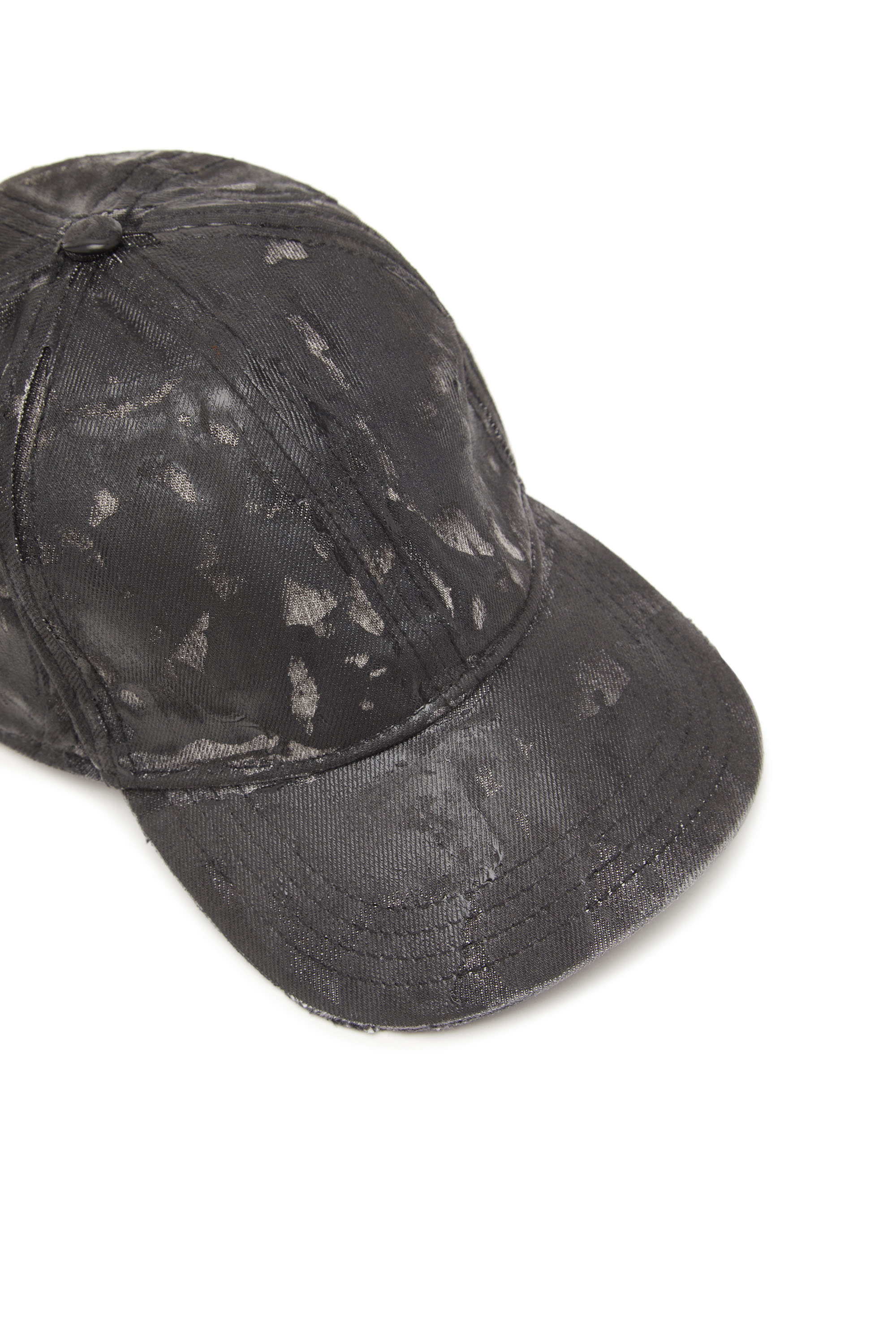 Diesel - C-IRO, Cappello da baseball in denim trattato Uomo in Nero - 3