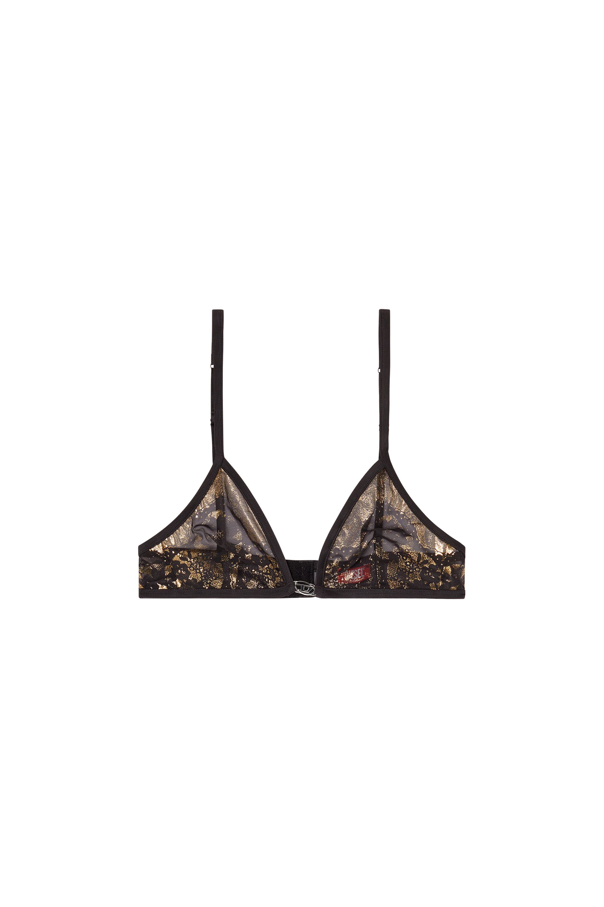 Diesel - LUNA-GFT, Reggiseno in stretch tulle effetto metallizzato Donna in Nero - 2
