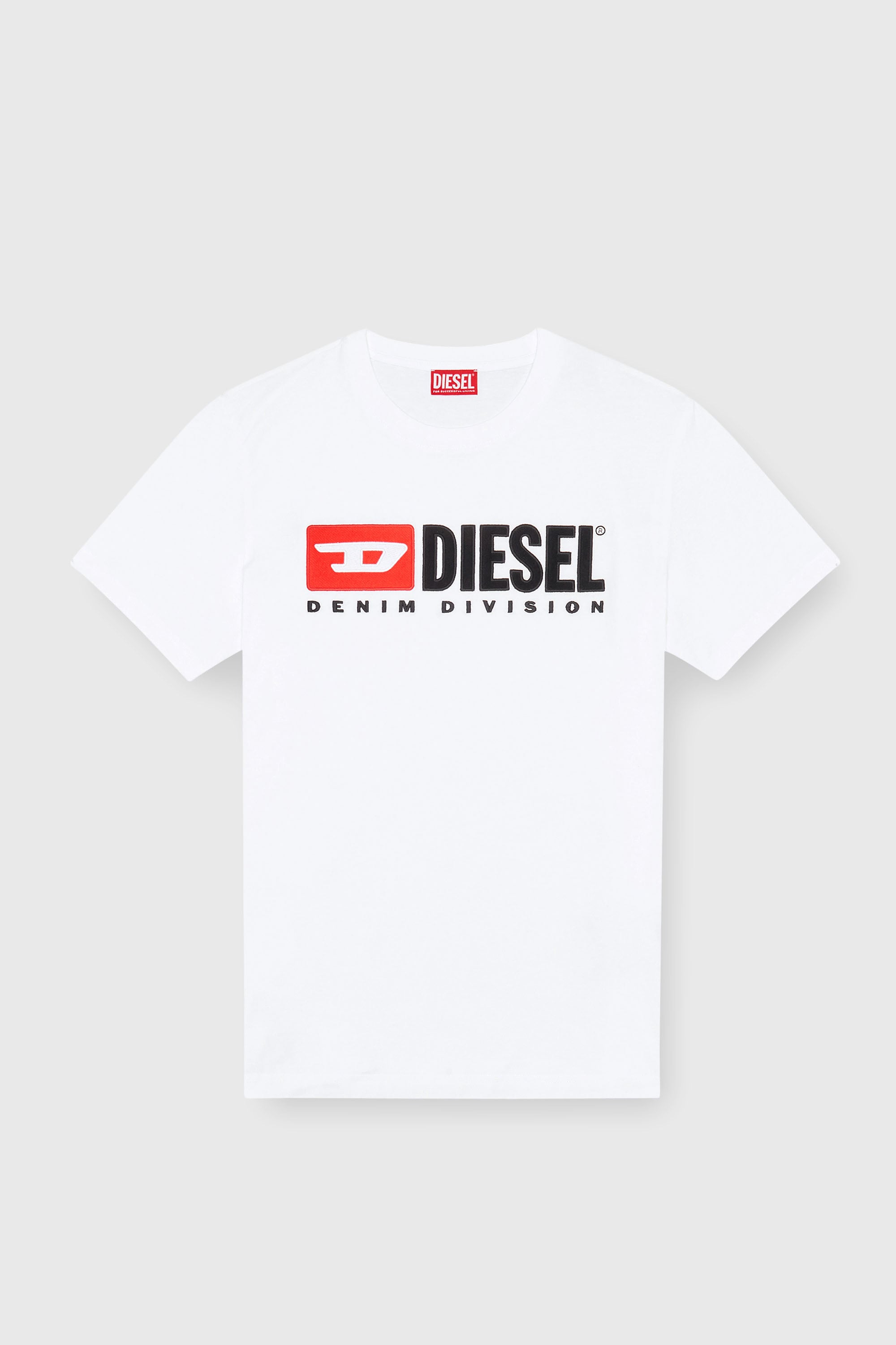 Diesel - T-BOXT-DIV, T-shirt con patch logo Diesel Uomo in Bianco - 2
