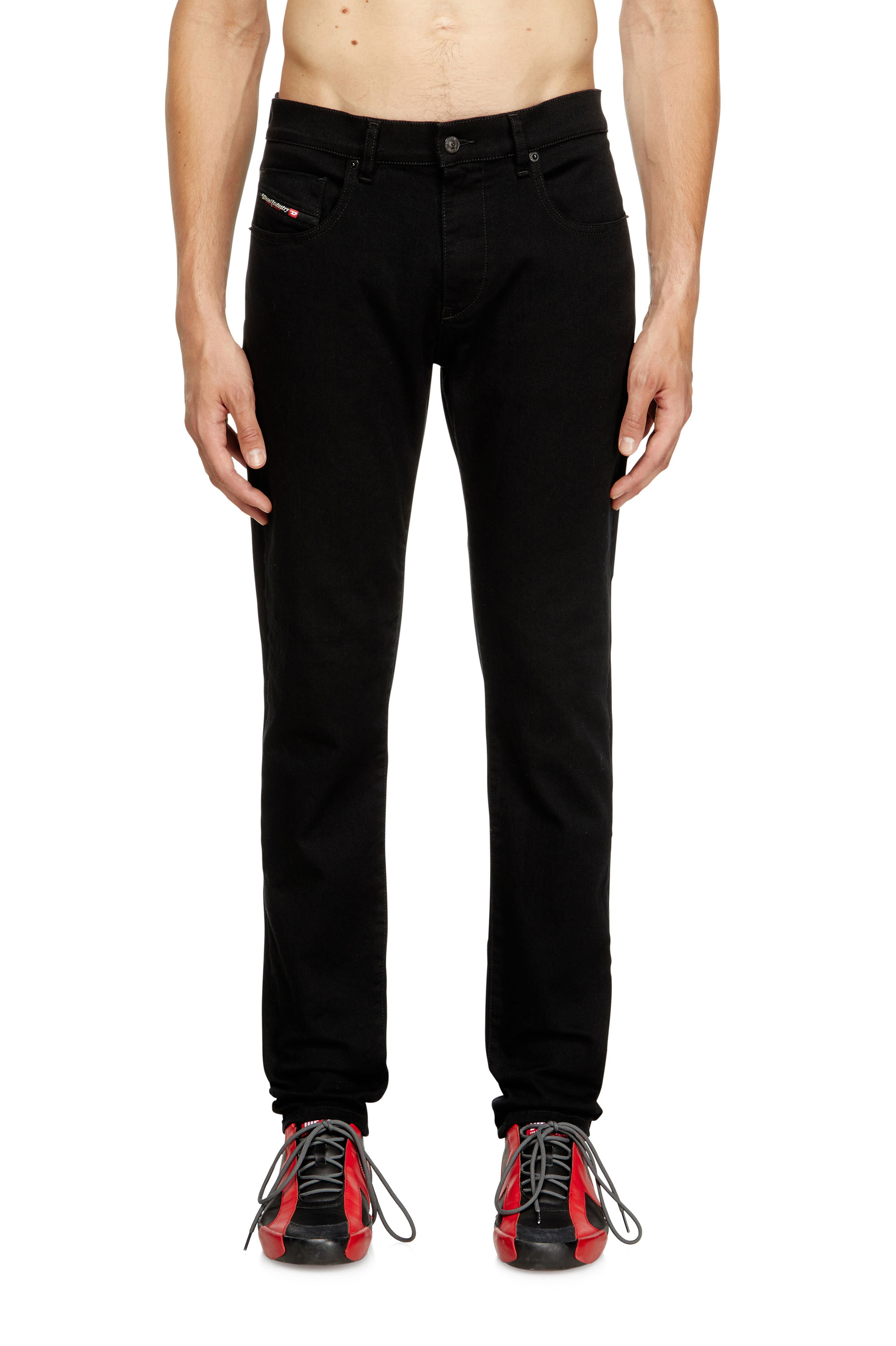 Diesel - Slim Jeans 2019 D-Strukt 069YP Uomo, Nero/Grigio scuro - Image 1