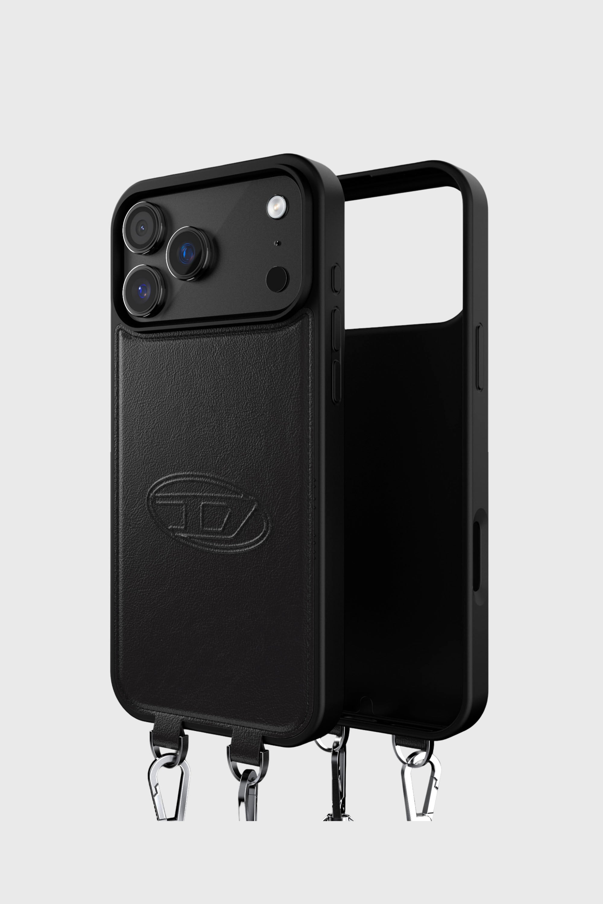 Diesel - 60663 MOULDED CASE, Cover Oval D con cinturino e MagSafe per iPhone 17 Pro Max Unisex in Nero - 1