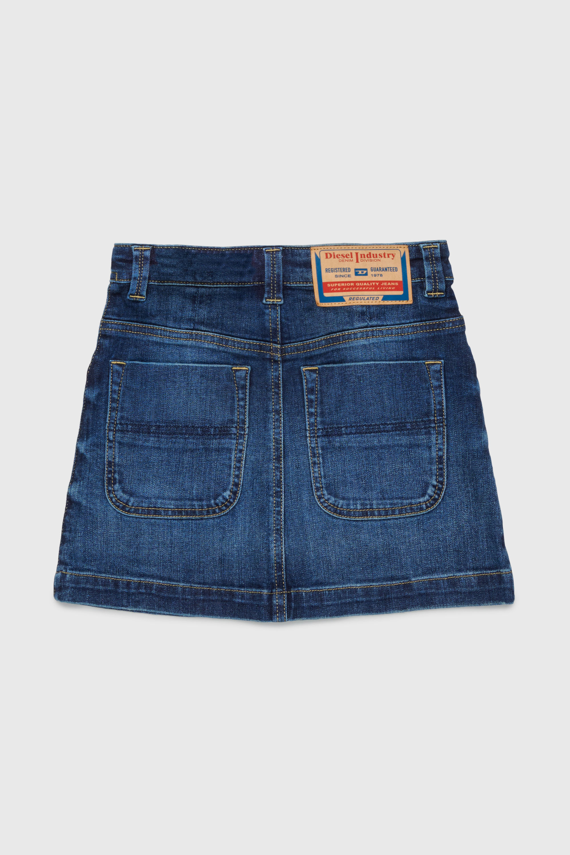 Diesel - GEALBUS, Minigonna in denim con bottoni frontali Donna in Blu - 2