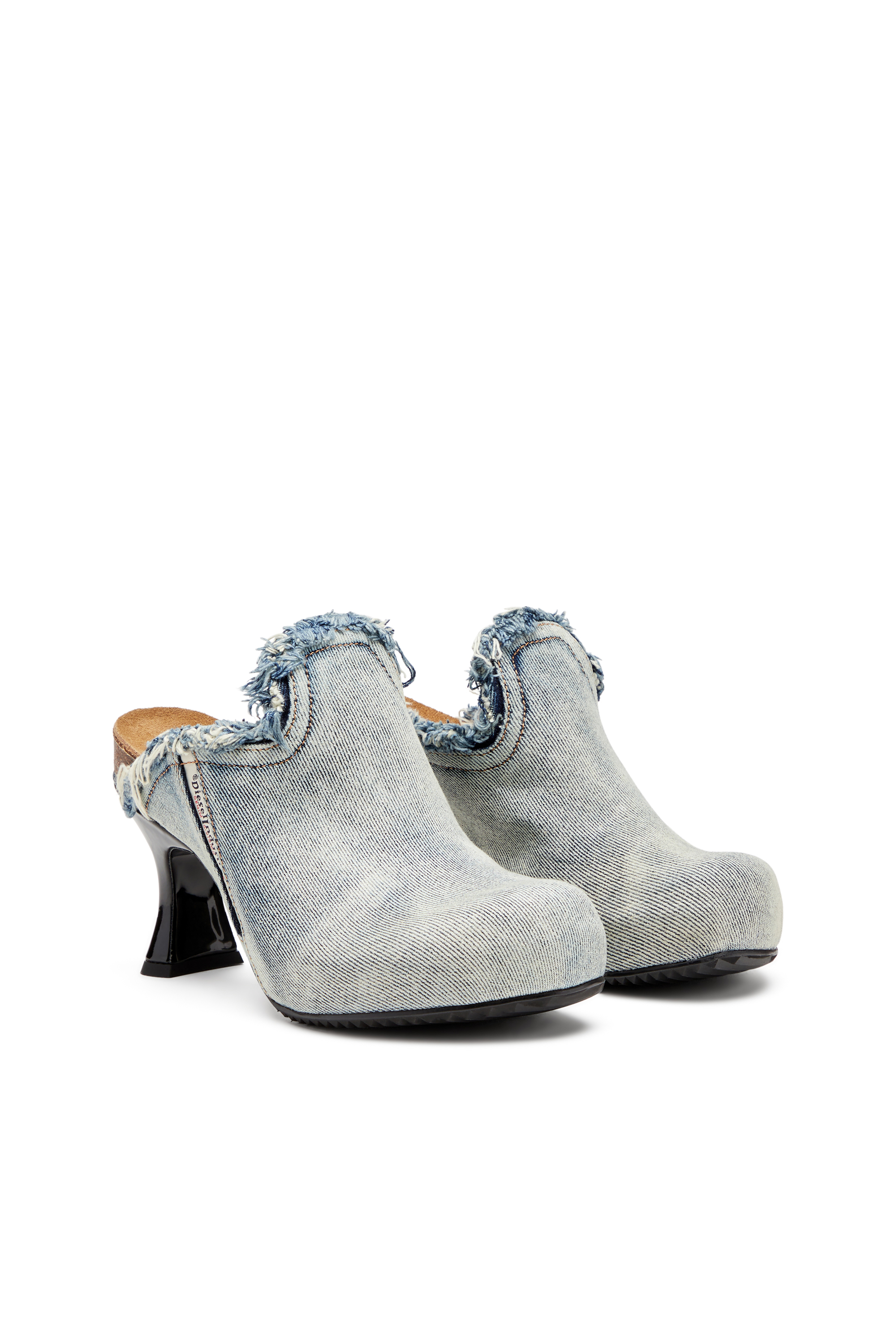 Diesel - D-WOODSTOCK ML W, Woman's Frayed denim mules in Light Blue - 2